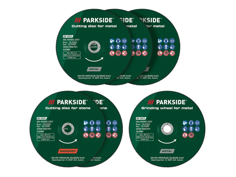 PARKSIDE® Kit de disques à tronçonner ou ébavurer ou Disque à tronçonner diamanté. Ø 230 mm