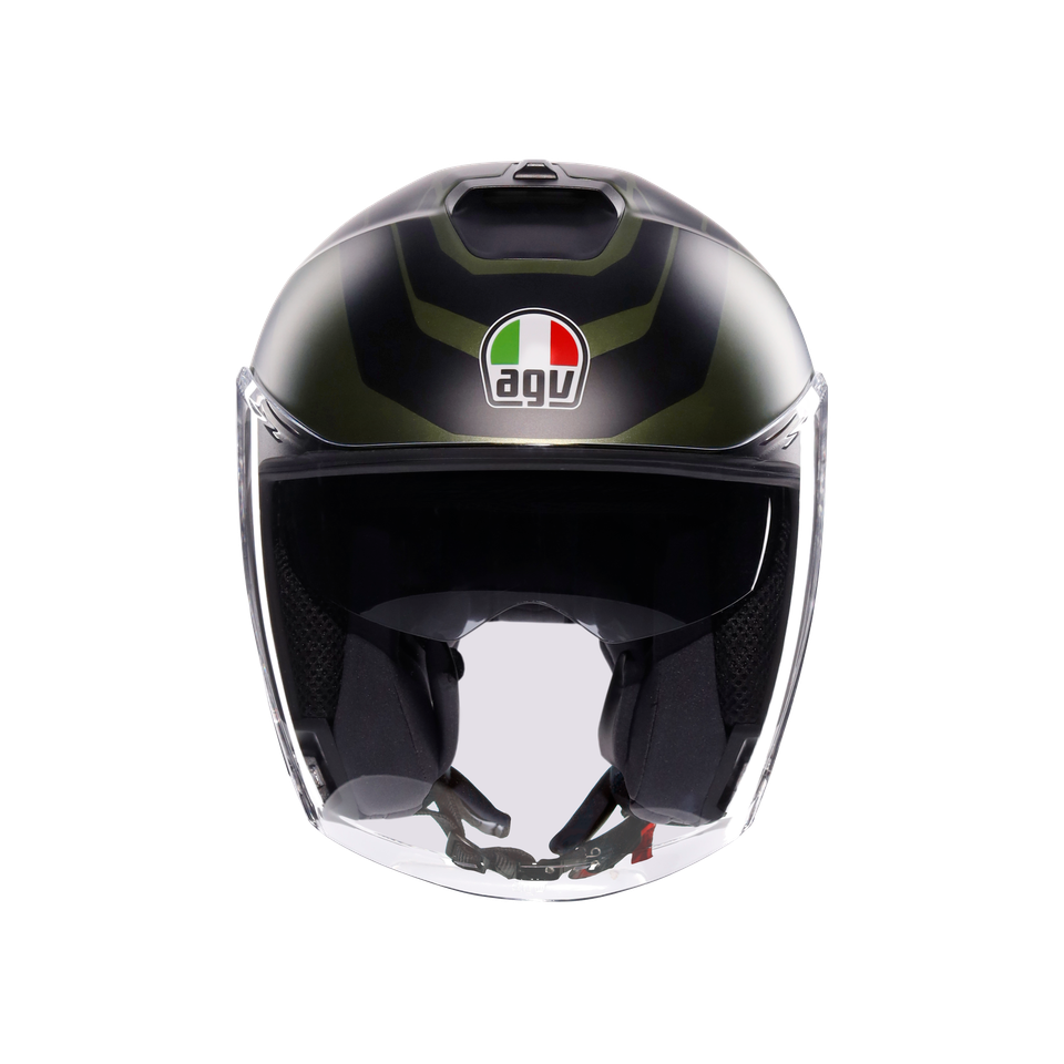 IRIDES SAKAI MATT GREEN/BLACK - MOTORBIKE OPEN FACE HELMET E2206
