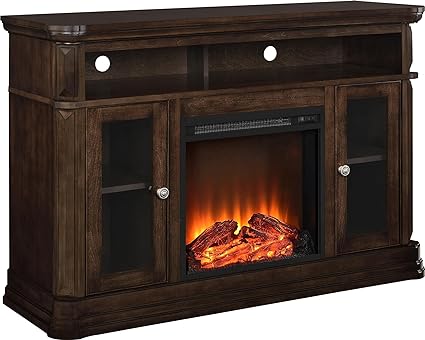 Ameriwood Home Brooklyn Electric Fireplace TV Console for TVs up to 50