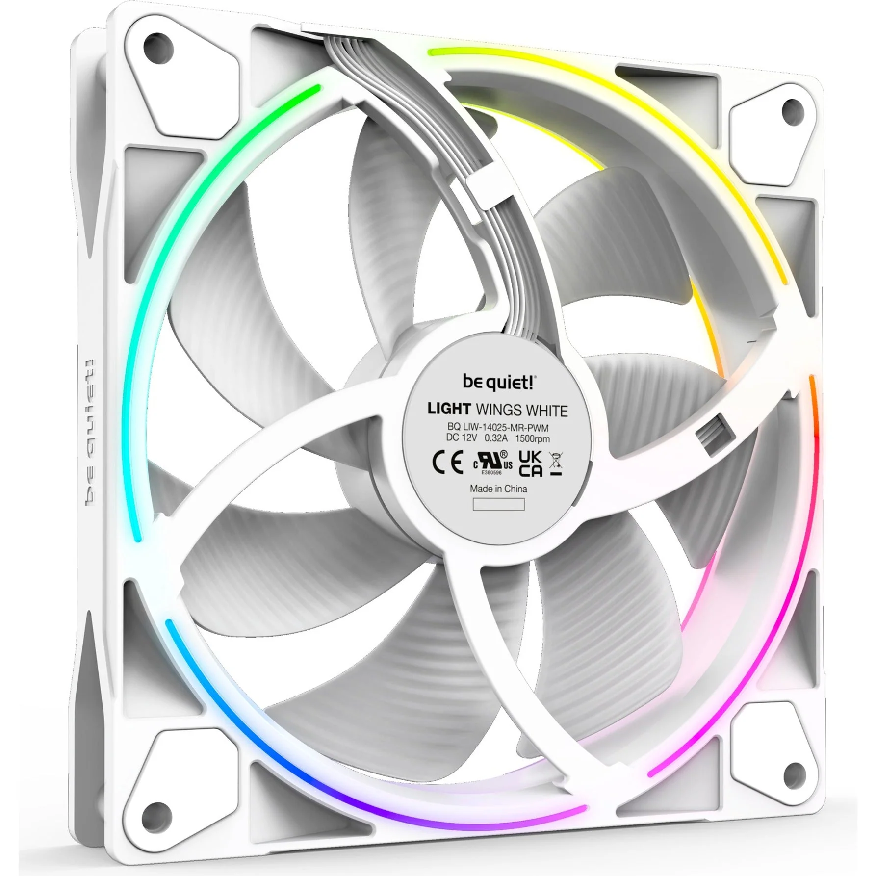 be quiet! Light Wings White 140mm PWM Triple Pack. case fan (white. pack of 3. incl. ARGB hub)
