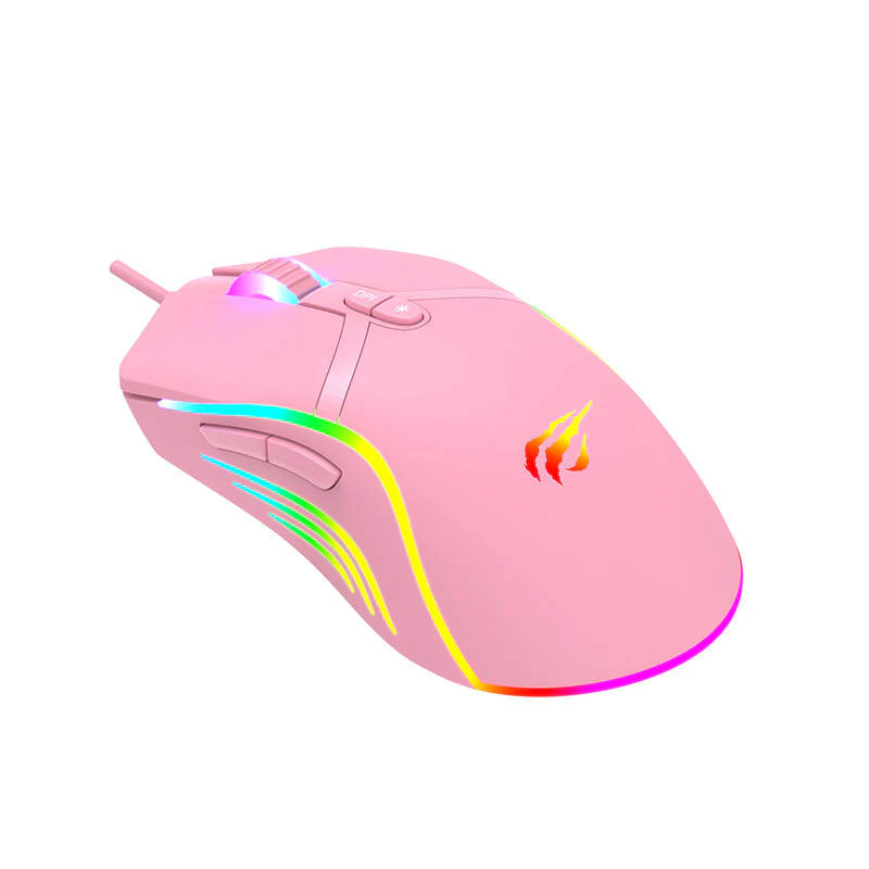 Gaming mouse Havit MS1026 RGB 1000-6400 DPI (pink)