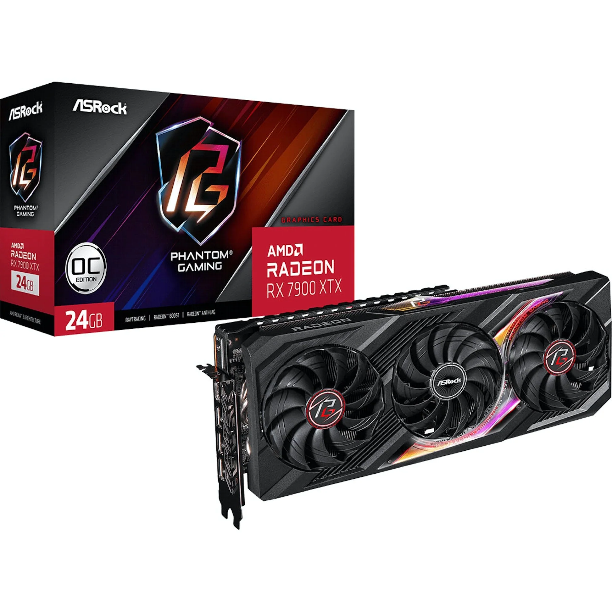 Asrock Radeon RX 7900 XTX Phantom Gaming OC 24 GB GDDR6 PCI-Express Grafikkarte Einzelhandel