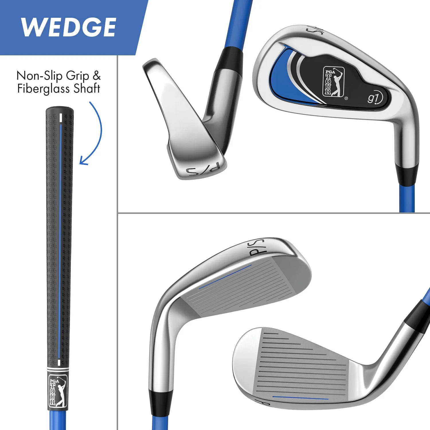 PGA Tour Right-Handed 10 Piece Kids Golf Club Stand Bag Set; Player Height 4'8 - 5'2