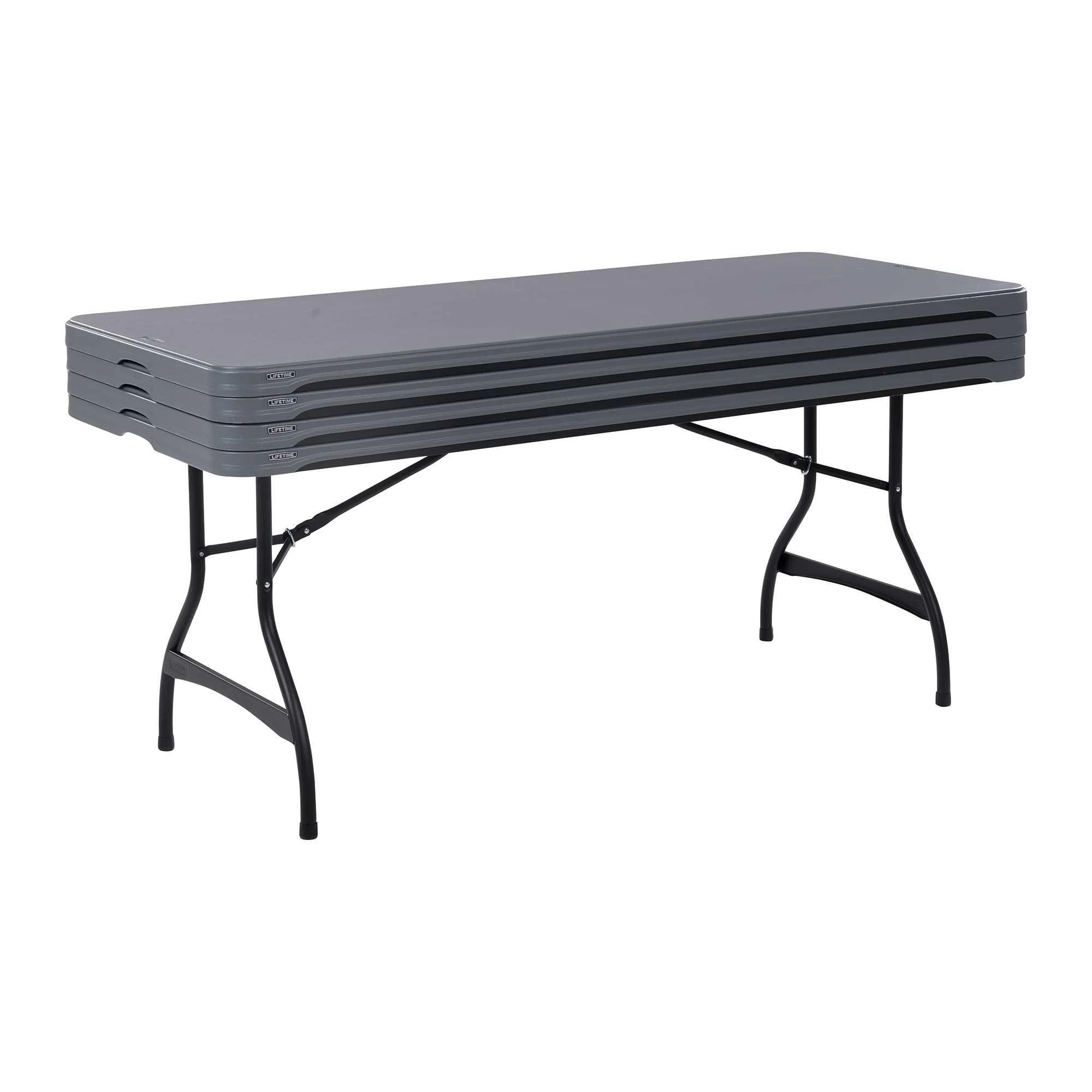Lifetime 6 Foot Rectangle Folding Table, Indoor/Outdoor Commercial Grade, Black (280350)