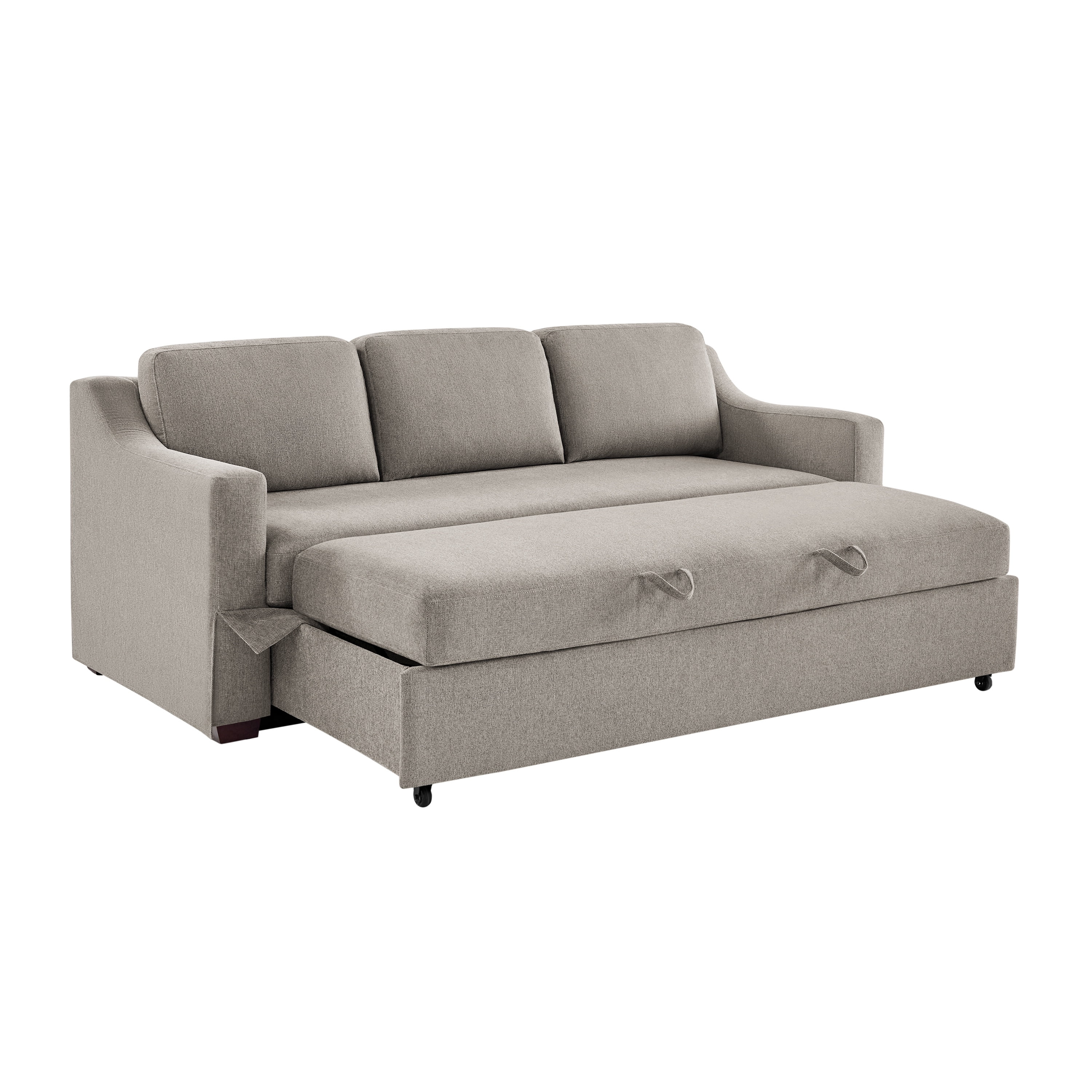 Serta Hanson Modern Farmhouse Convertible Sofa with Queen Size Sleeper, Linen Fabric