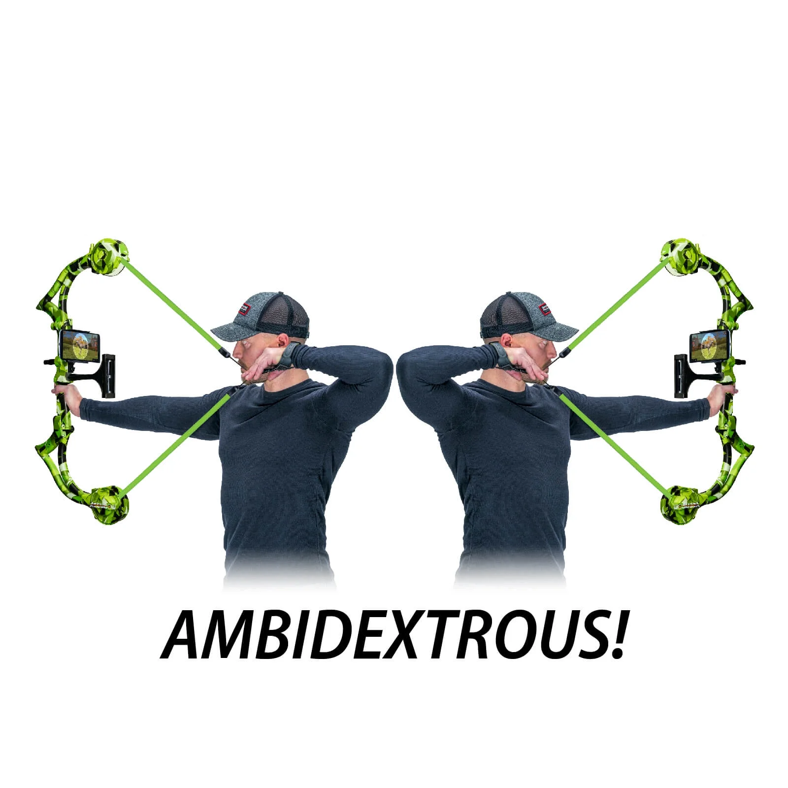 AccuBow 2.0 Carbon Fiber Virtual Archery Gaming & Shooting, 10�C70lbs Adjustable Resistance, Real Bowstring & D-Loop, Phone Mount Included, Ambidextrous, Foldable Design