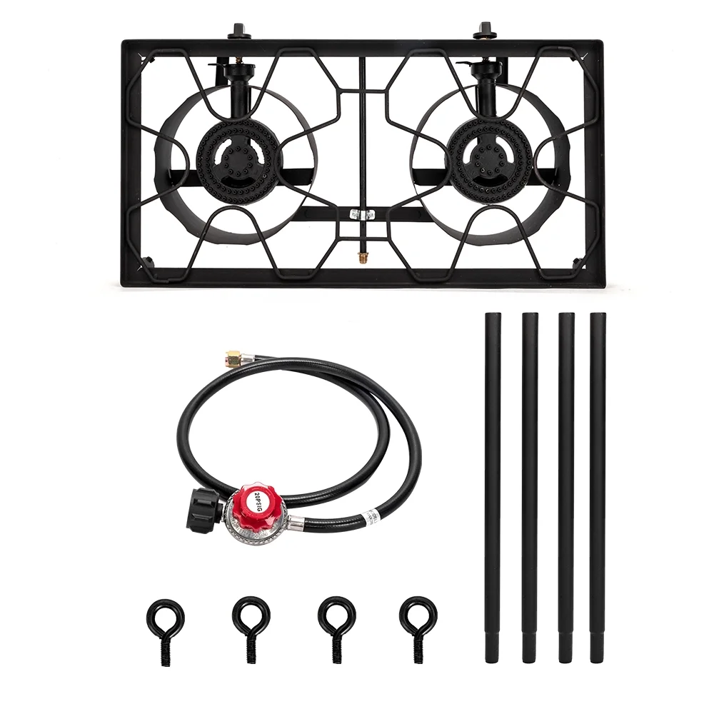 Zimtown EX72 2-Burner 150,000BTU Outdoor Stove , Black