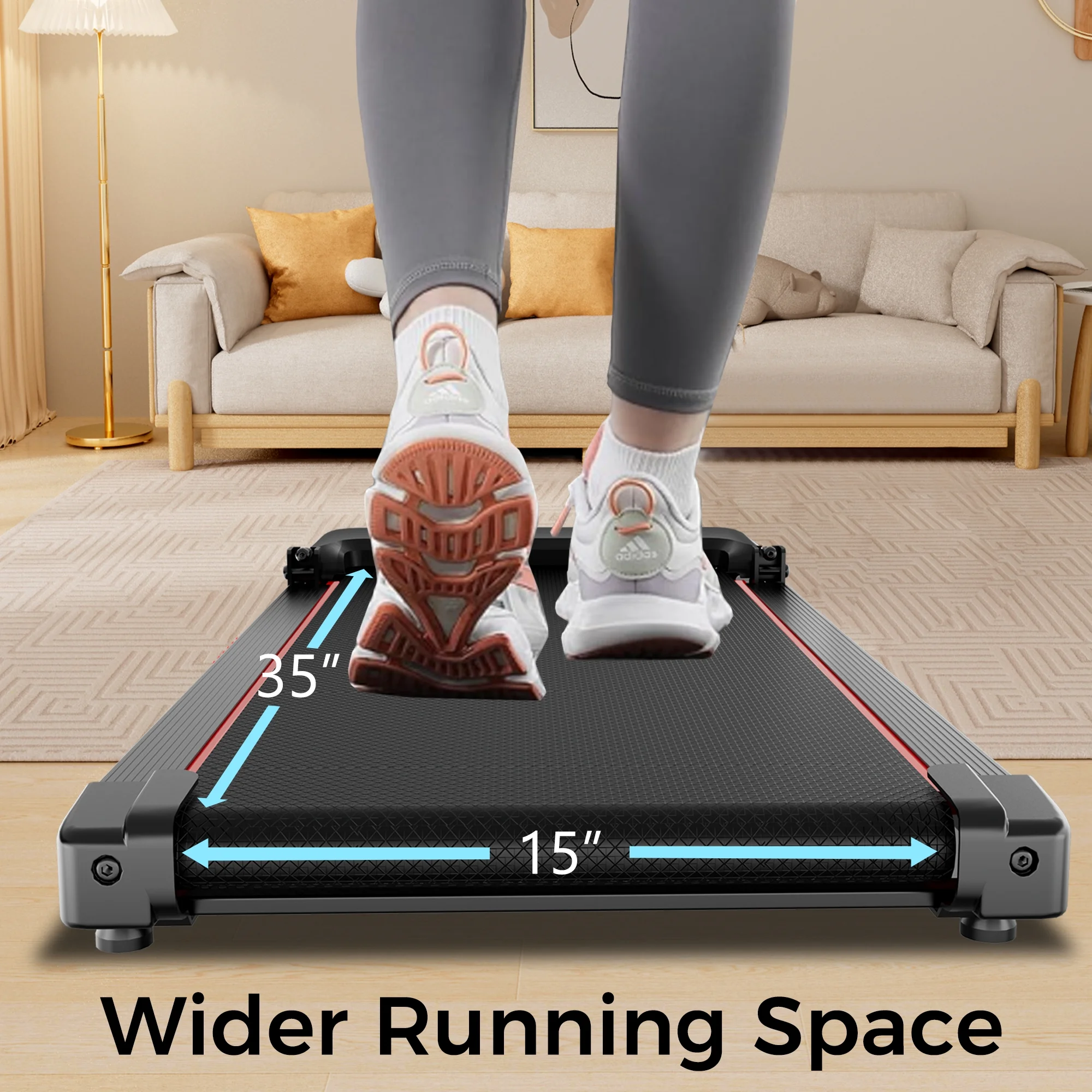 2 in 1 Walking Pad Treadmill, Foldable Treadmills with Handle Bar, 2.5HP Portable Folding Treadmill with Remote Control, Under Desk Treadmill for Home Office, 300lbs, Black