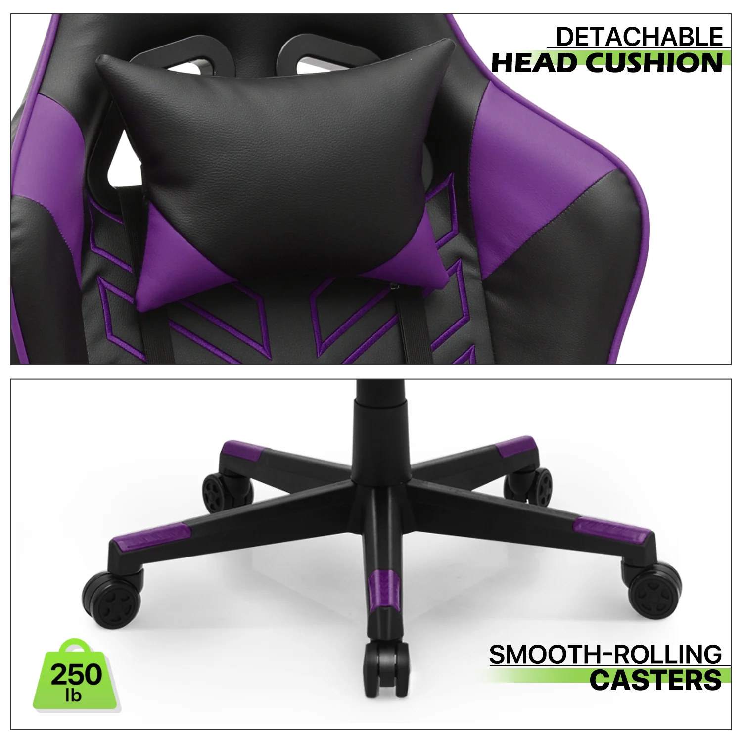 Magshion Ergonomic Gaming Chair, Comfortable Gaming Chair, Computer Chair Leather Desk Chair Adjustable Swivel Gaming Office Chair, Blue