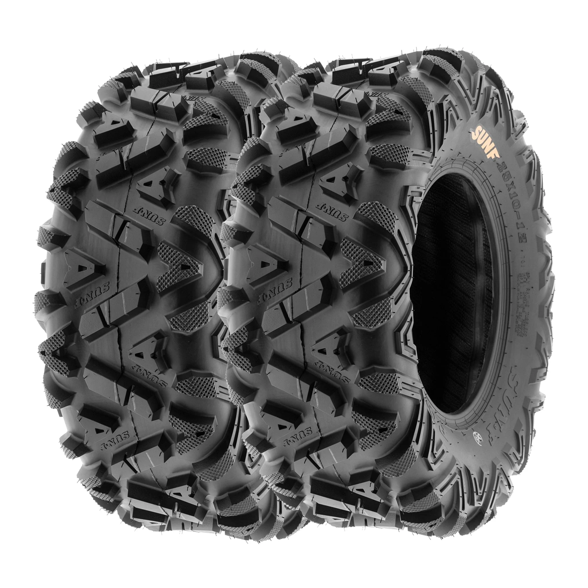 SunF All Terrain ATV UTV Tires 25x8-12 & 25x11-12 6 PR A033 (Complete Full Set of 4)