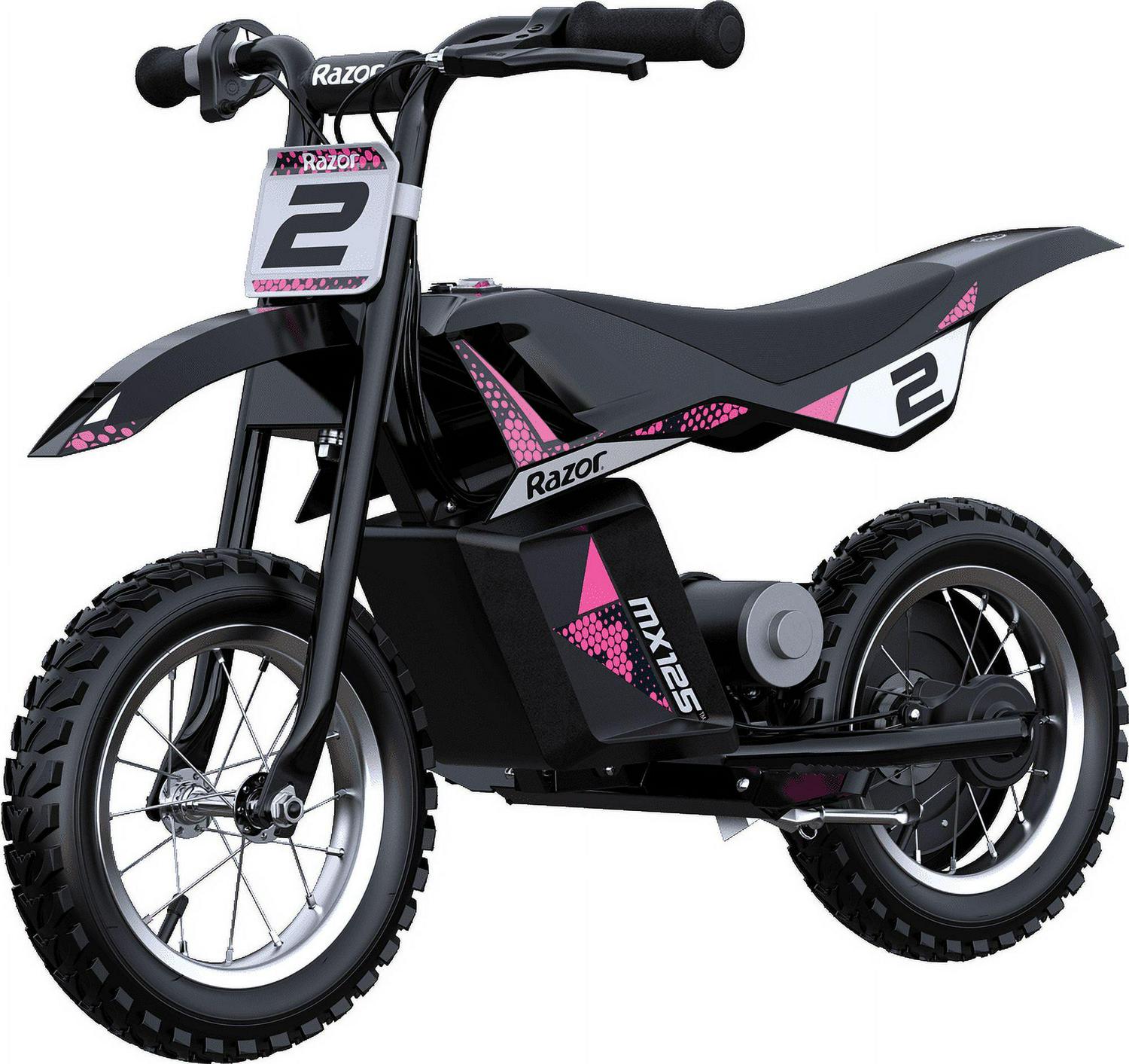 Razor Dirt Rocket MX125 Electric-Powered Dirt Bike - Black with Decal Included. for Child 5+