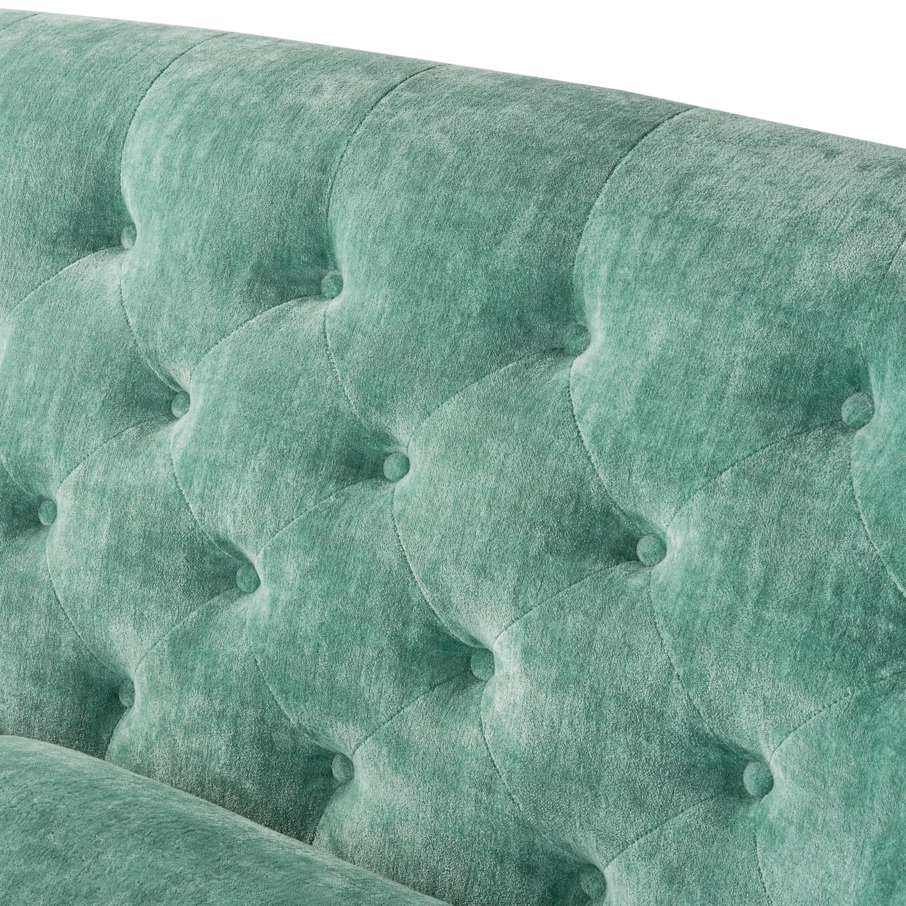 The Pioneer Woman Laurel Tufted Sofa, Cream Velvet, 79.53 in