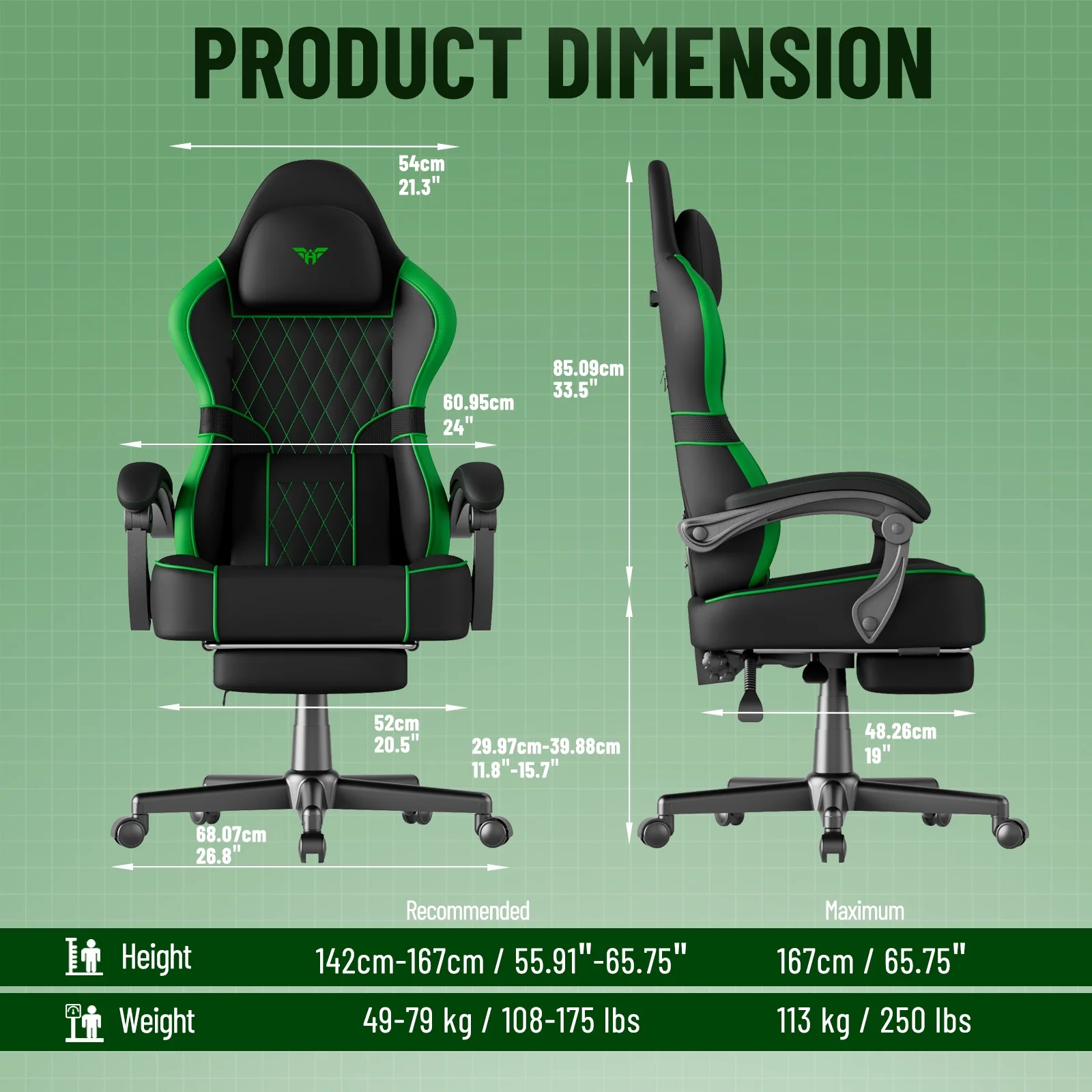 SOONTRANS Gaming Chair for Adults, Velvet Fabric High Back Comfortable Video Game Chair with Footrest and Massage Lumbar Cushion, Racing Computer Desk Chair, Ergonomic Gamer Chair, Black/Grey