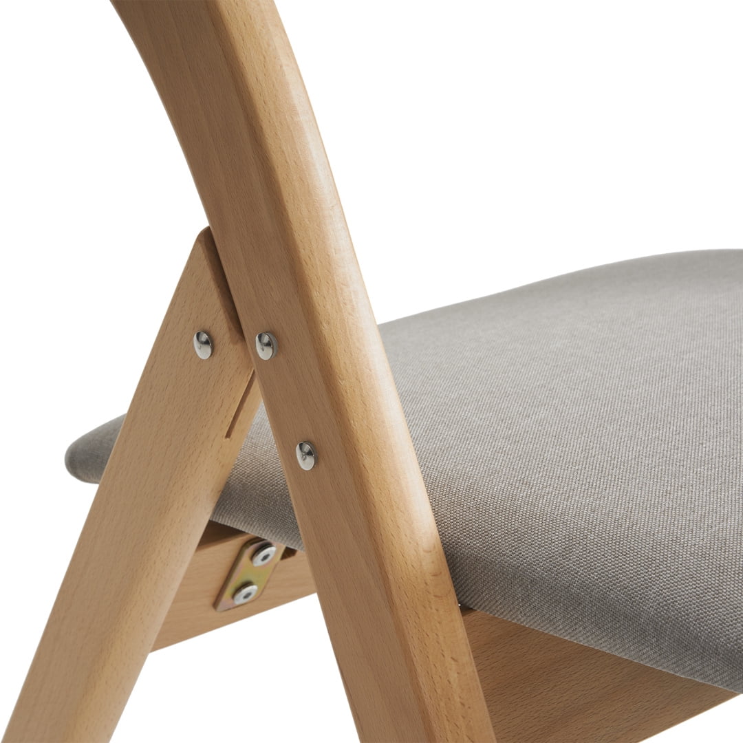 Folding Chairs 2 Pack Wooden Folding Chairs with Padded Seats and Back, Portable Stackable Dining Chairs Set of 2 Folding Chairs Ideal for Kitchen Office Wedding Party Picnic, Khaki