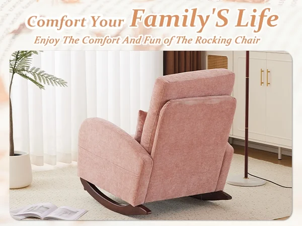 Ktaxon Rocking Accent Chair Glider Reading Chair Comfy Teddy Velvet Upholstered Single Sofa Rocker for Living Room, Nursery, Bedroom Beige