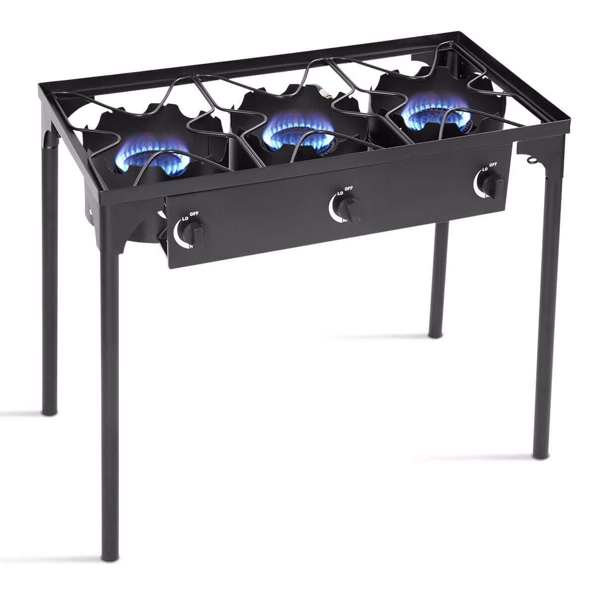 Goplus Portable Propane 225,000-BTU 3 Burner Gas Cooker Outdoor Camp Stove BBQ