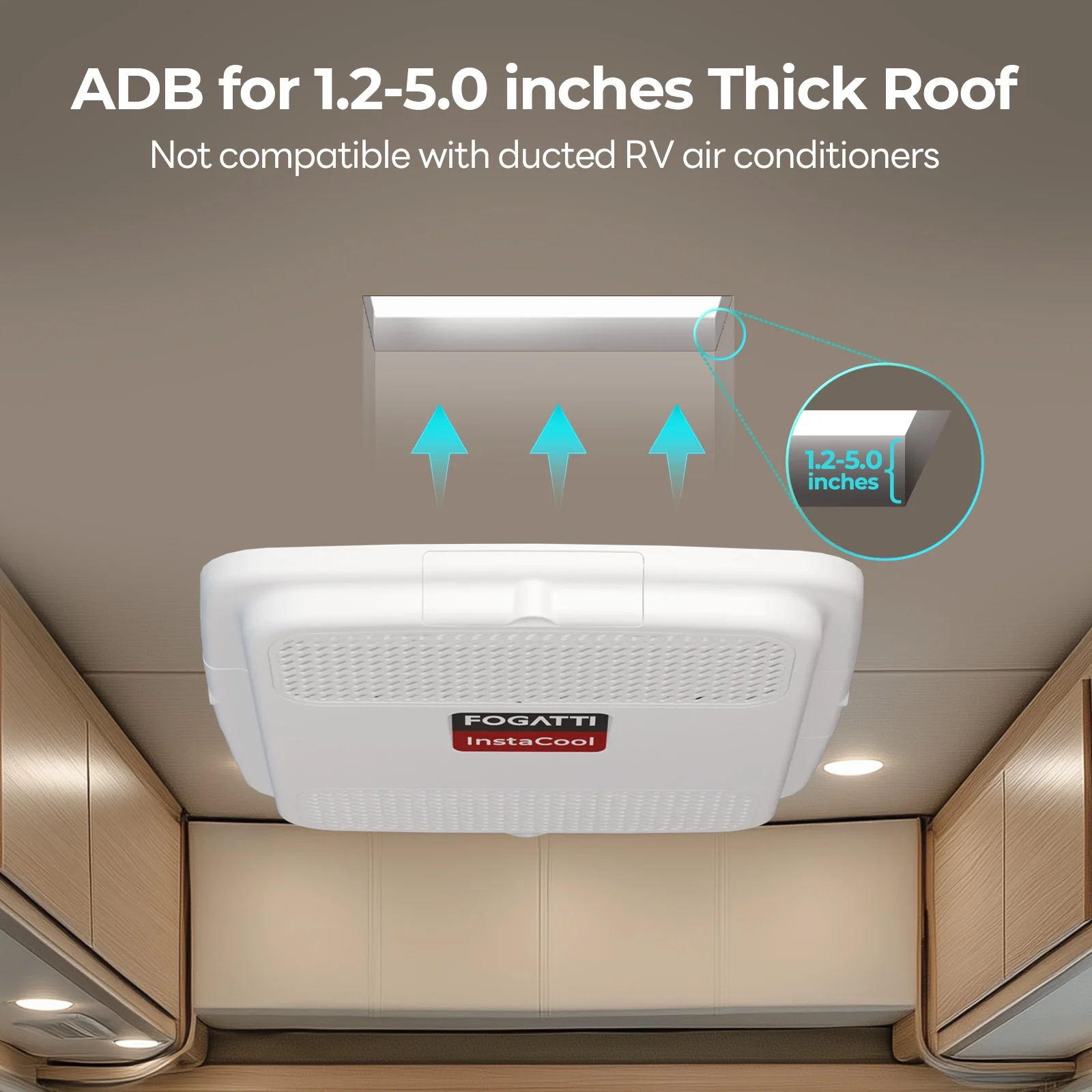 RV Air Conditioner 13500 BTU Rooftop AC Unit, Instacool with R32 Refrigerant & Wired Controller