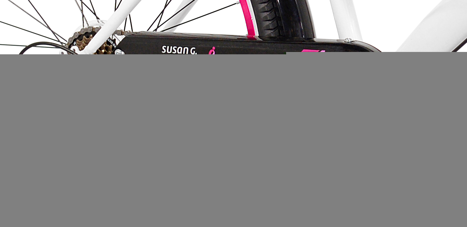 Susan G. Komen 24 In. Multi-Speed Cruiser Girl-s Bike. Pink. White and Black