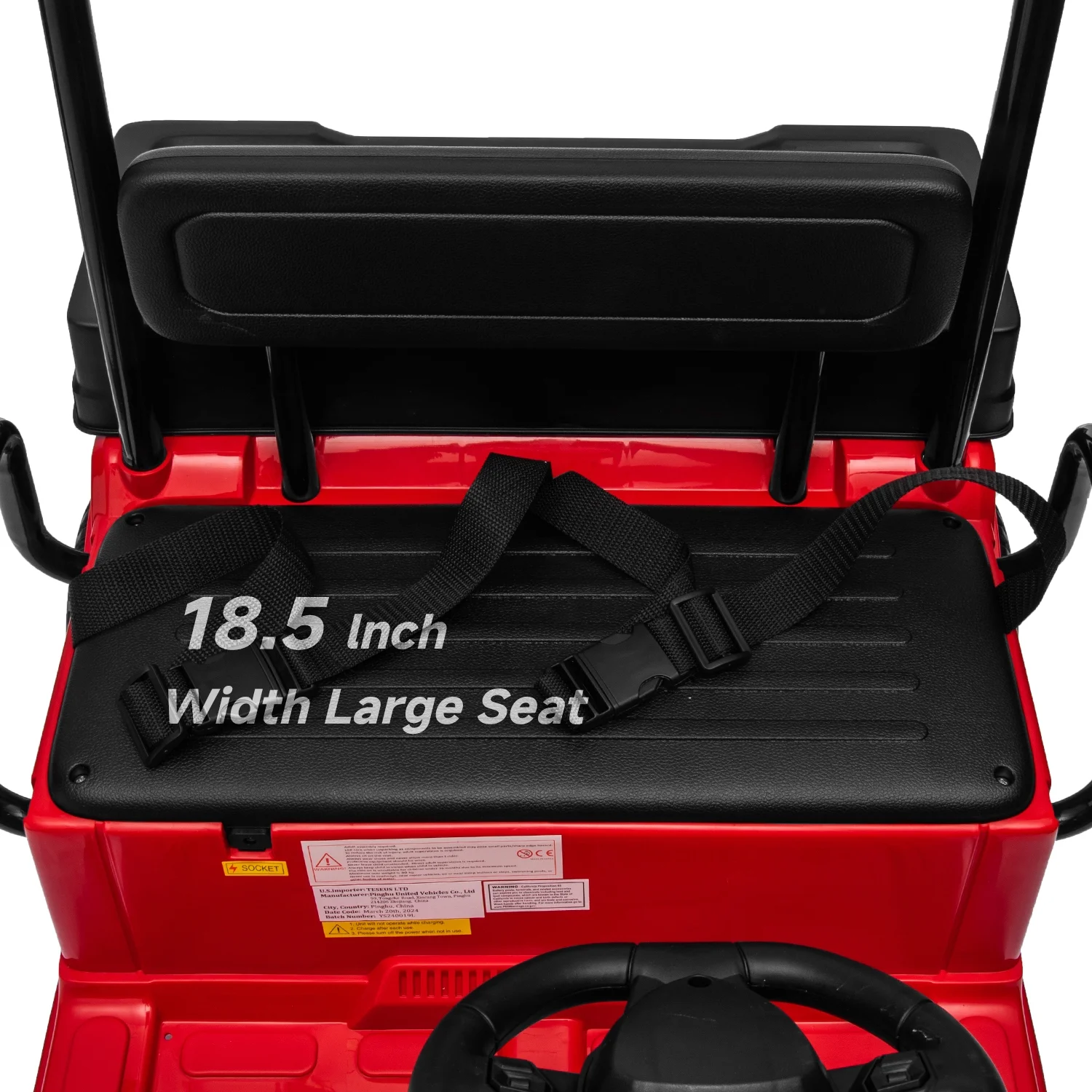 Track Seven 24V Ride on Car, Electric Golf Cart with Ceiling, Ride on Truck with Remote Control, Music, Rear Storage Box, Electric Car for Boys Girls Age 3+, 18.5