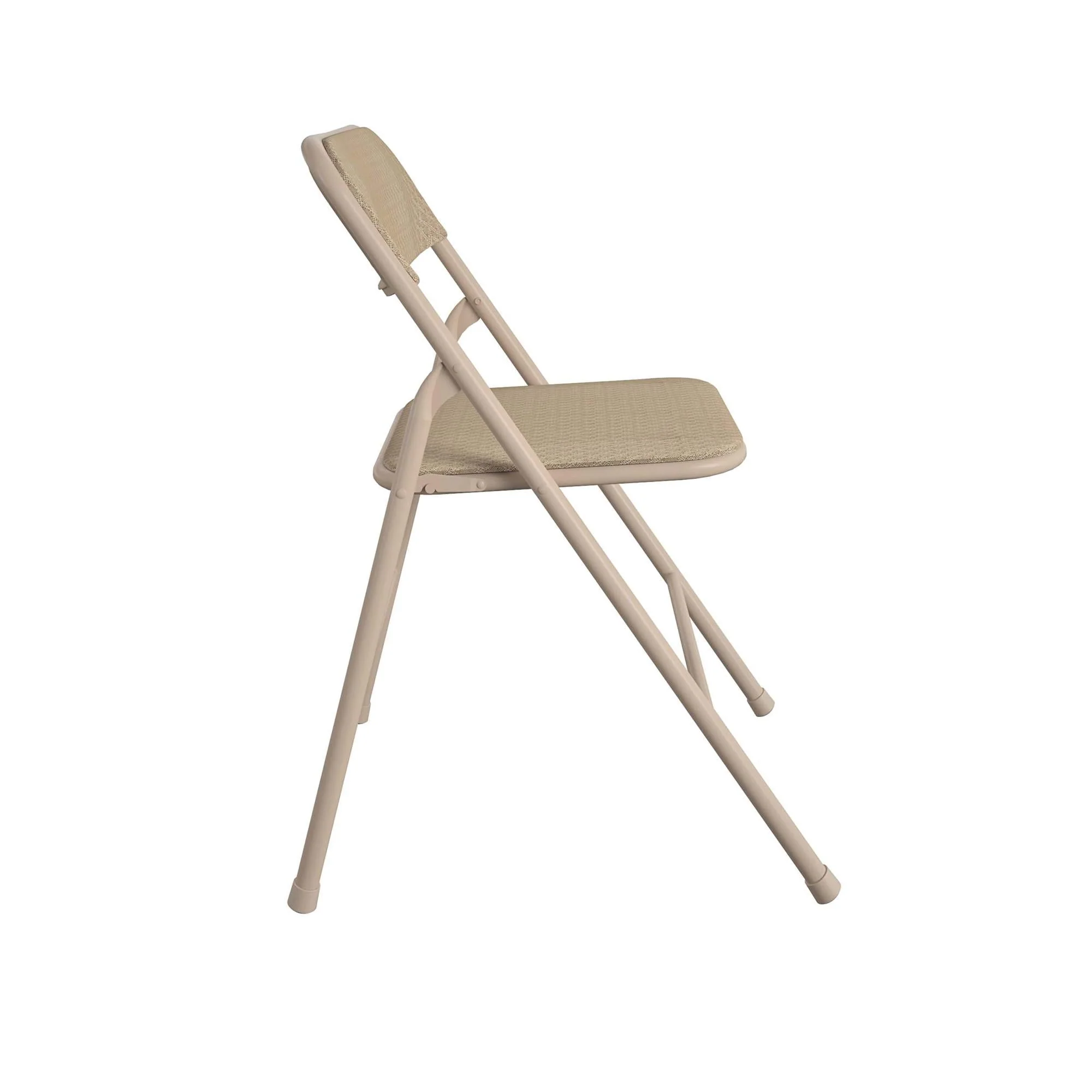 COSCO 5-Piece Folding Dining Set with Card Table and 4 Fabric Padded Chairs, Tan