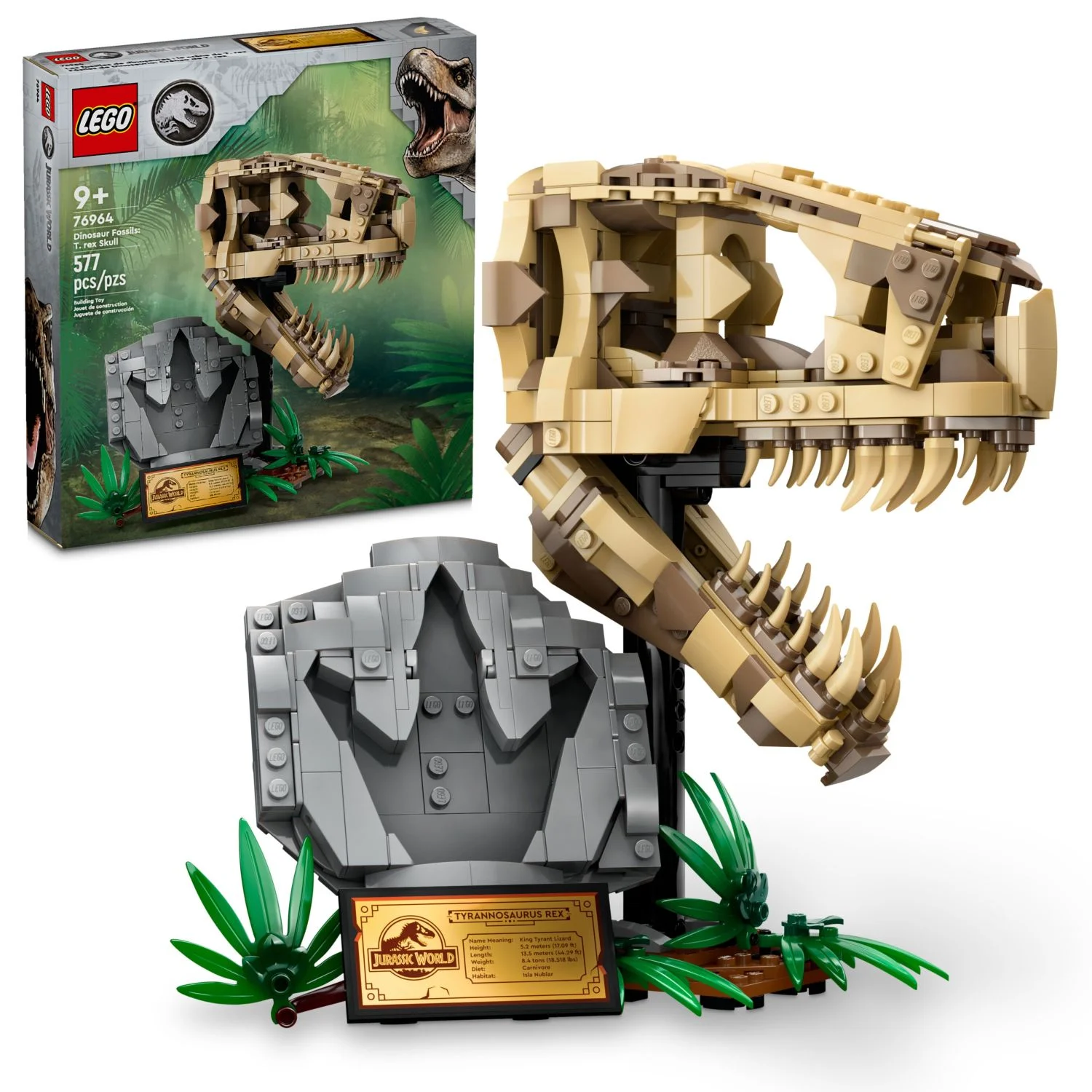 LEGO Jurassic World Dinosaur Fossils: Tyrannosaurus Rex Skull and Building Set