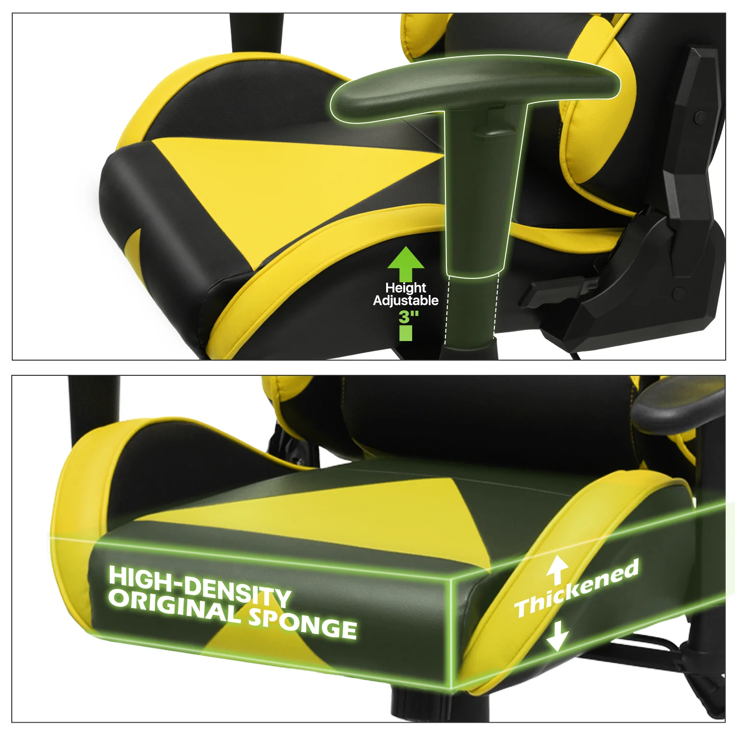 Magshion Ergonomic Gaming Chair, Comfortable Gaming Chair, Computer Chair Leather Desk Chair Adjustable Swivel Gaming Office Chair, Blue