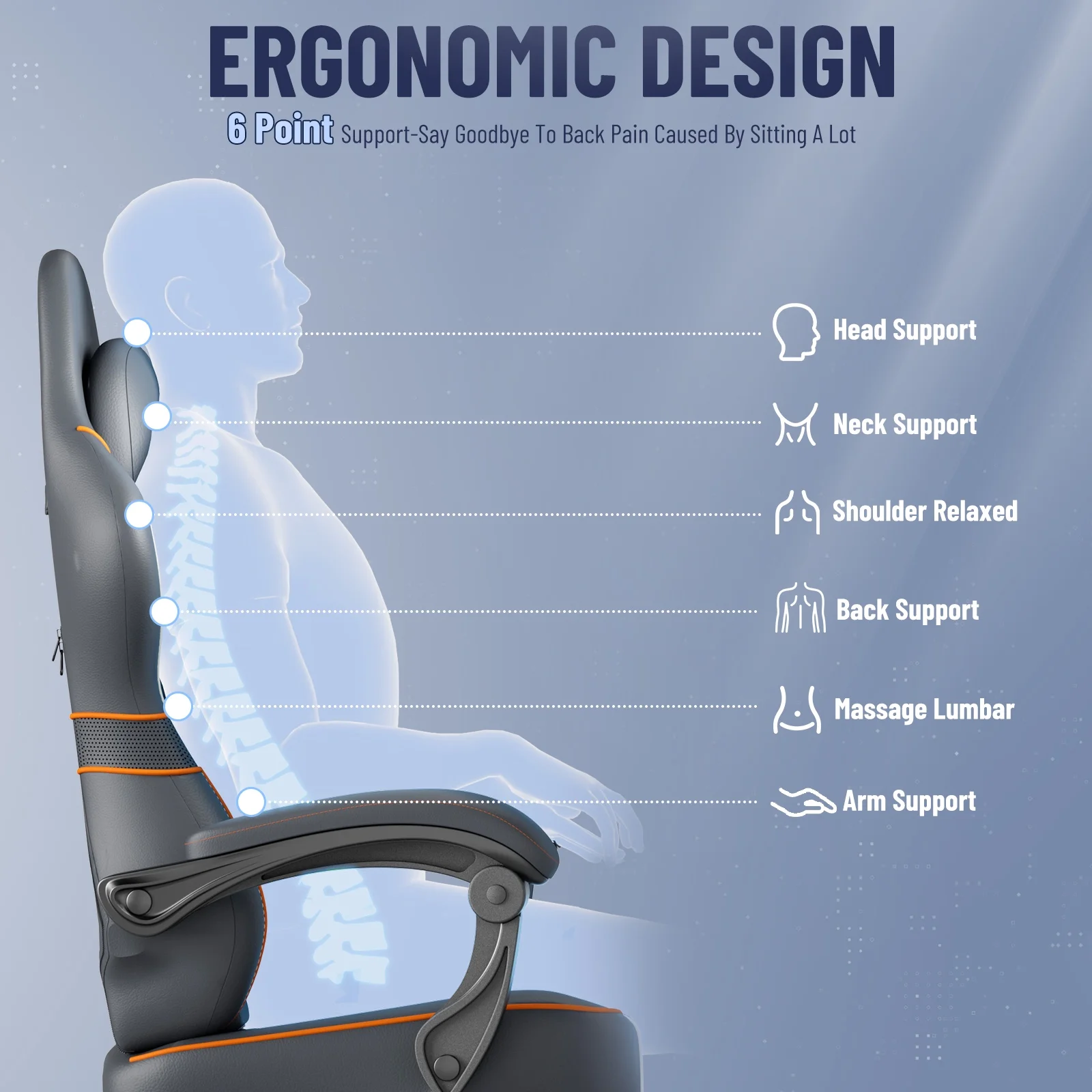 SOONTRANS Gaming Chair for Adults, Velvet Fabric High Back Comfortable Video Game Chair with Footrest and Massage Lumbar Cushion, Racing Computer Desk Chair, Ergonomic Gamer Chair, Black/Grey