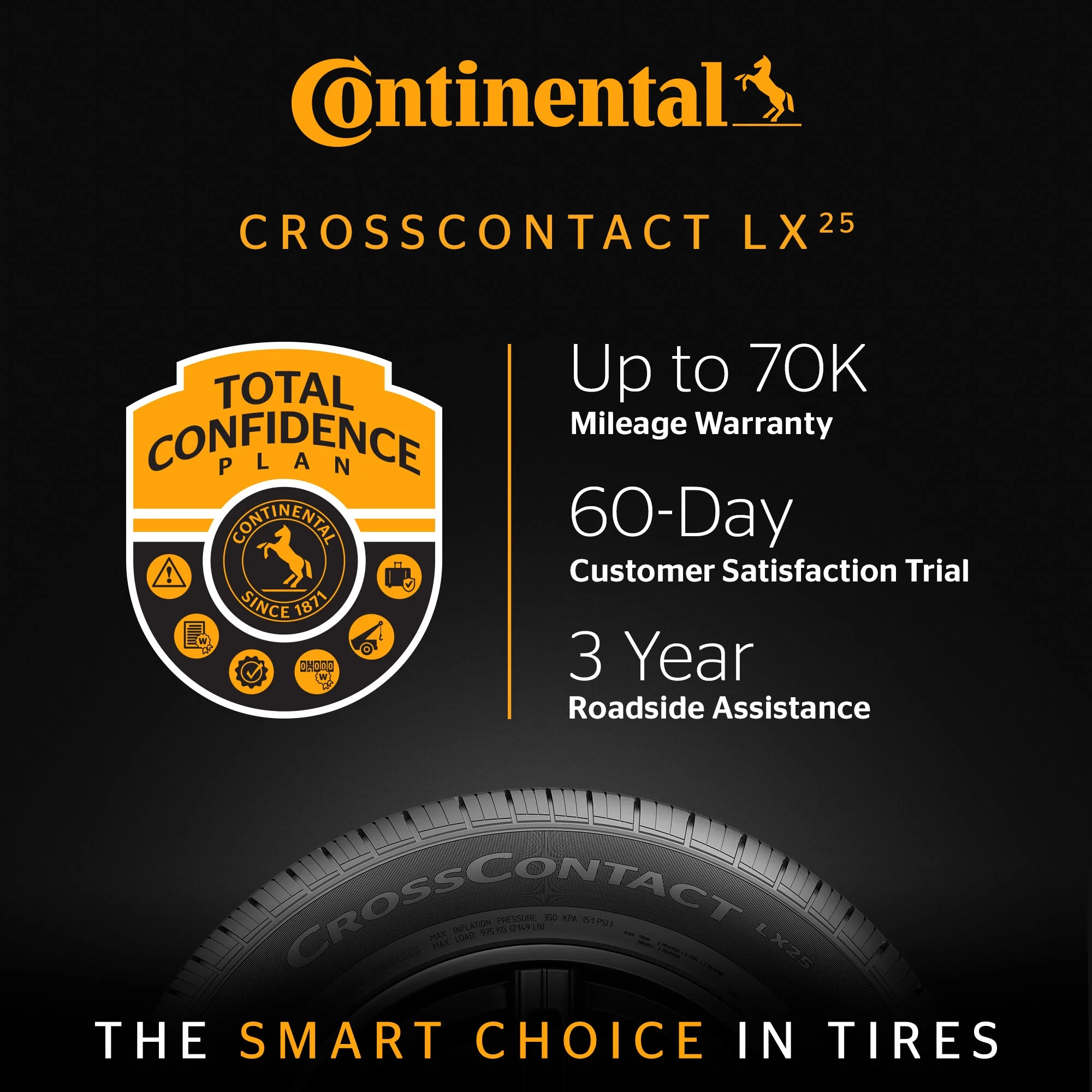Continental CrossContact LX25 All Season 245/60R18 105H SUV/Crossover Tire