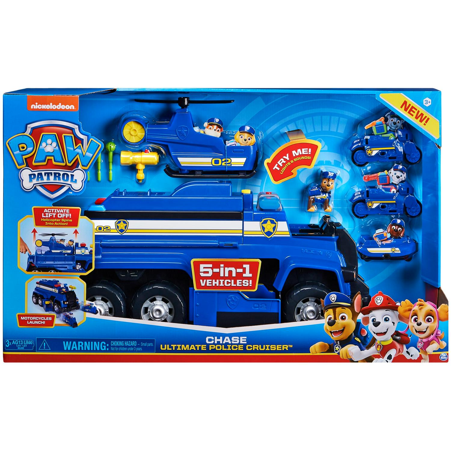 PAW Patrol. Chase's 5-in-1 Ultimate Cruiser with Lights and Sounds. for Kids Aged 3 and up