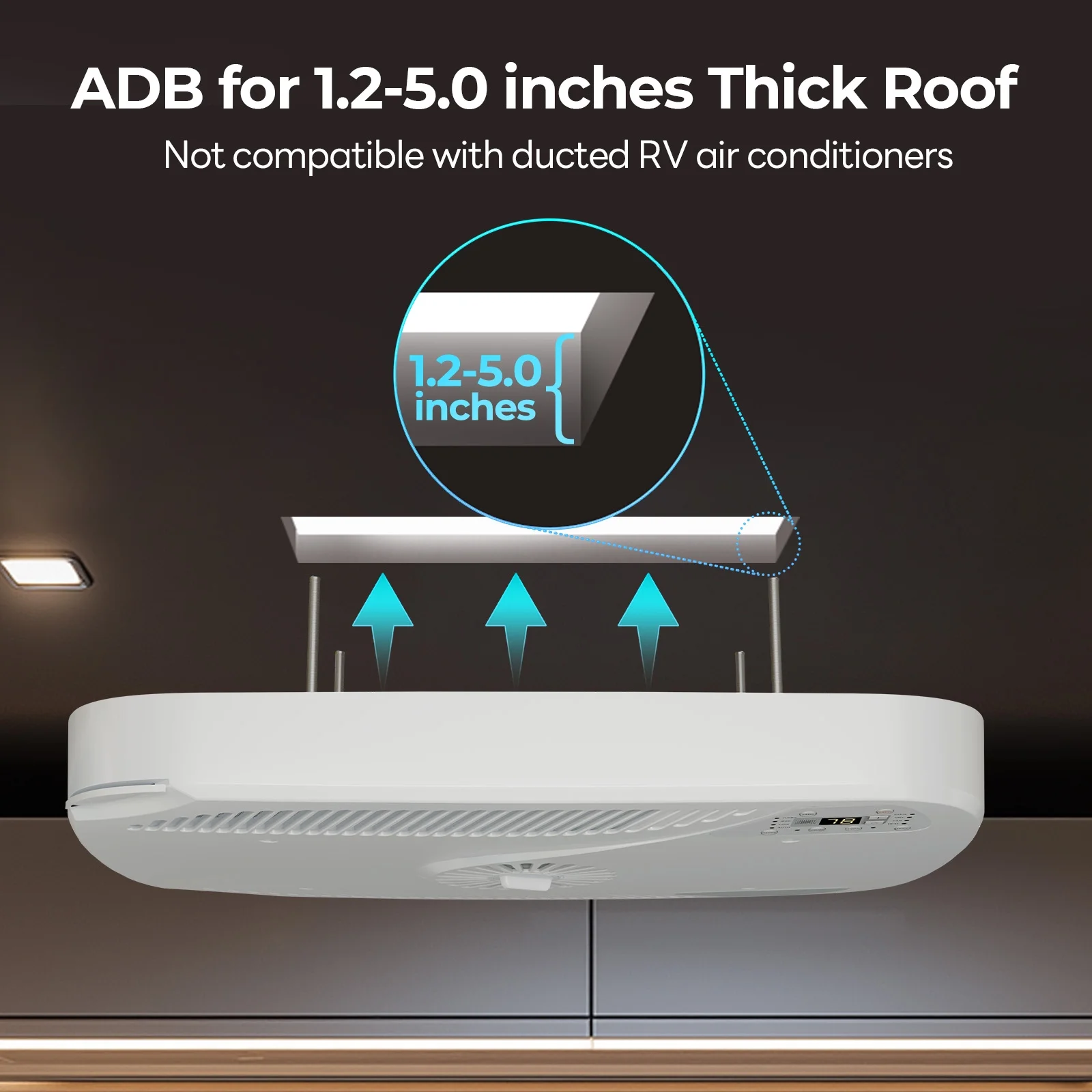 RV Air Conditioner 13500 BTU Rooftop AC Unit, Instacool with R32 Refrigerant & Wired Controller