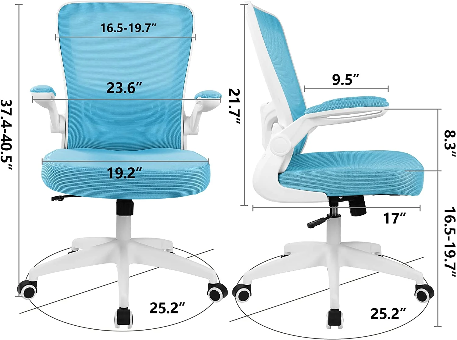 COOLHUT Ergonomic Office Chair, 400LBS Task Chair, Comfort Desk Chair with Adjustable Lumbar Support and Flip up Arms, Black