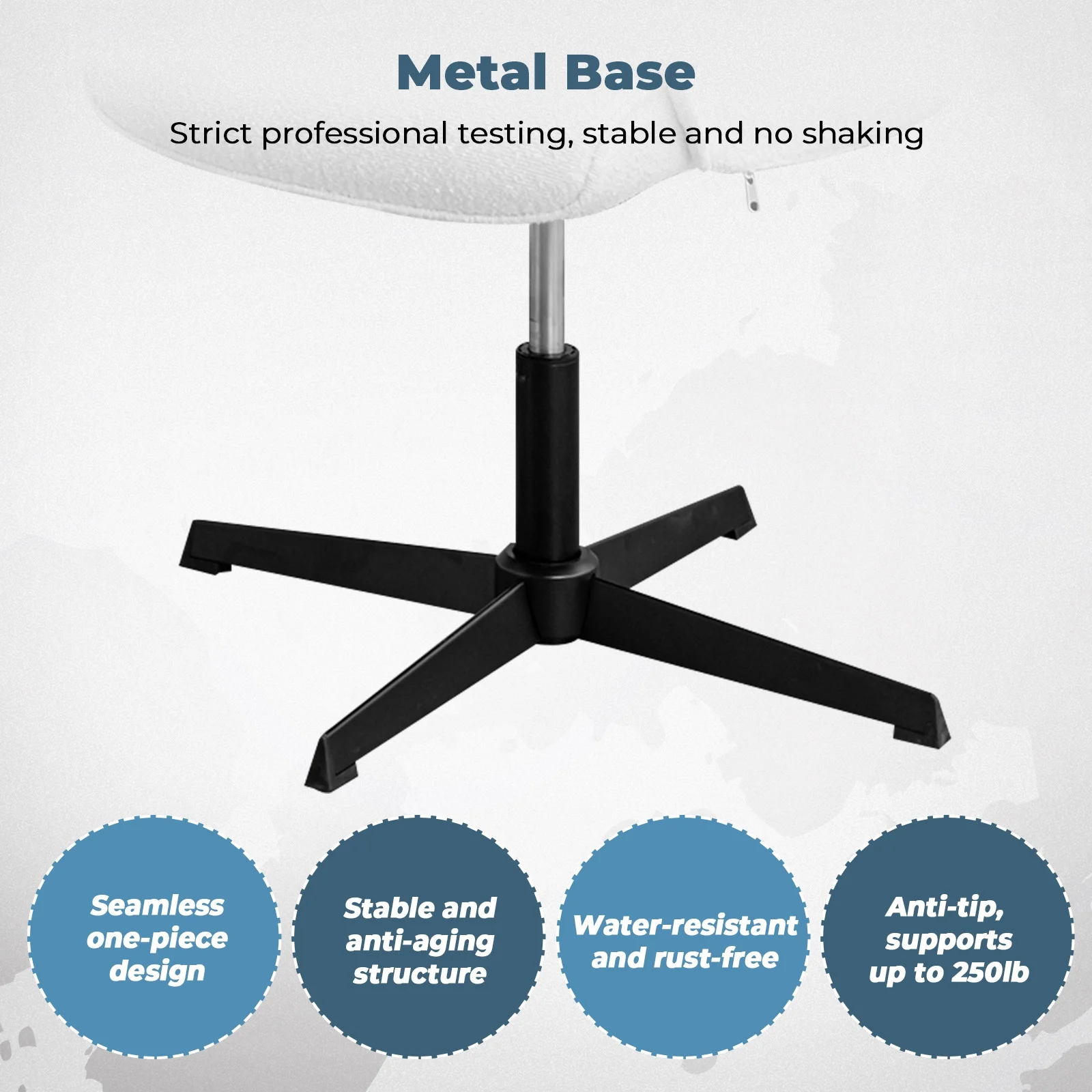 Homy Casa Ergonomic Criss Cross Leg Fabric Office Chair, Height Adjustable Wide Seat, Beige