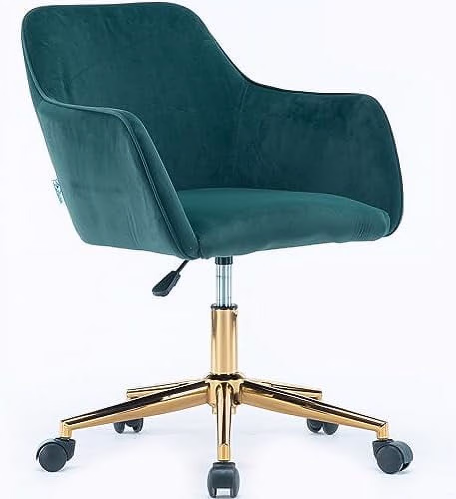 Modern Faux Fur Home Office Chair Height Adjustable, White Desk Chair Vanity Chair for Makeup Room, Rolling Desk Chairs with Wheels, Swivel Furry Cute Desk Chair for Teen Girls Women