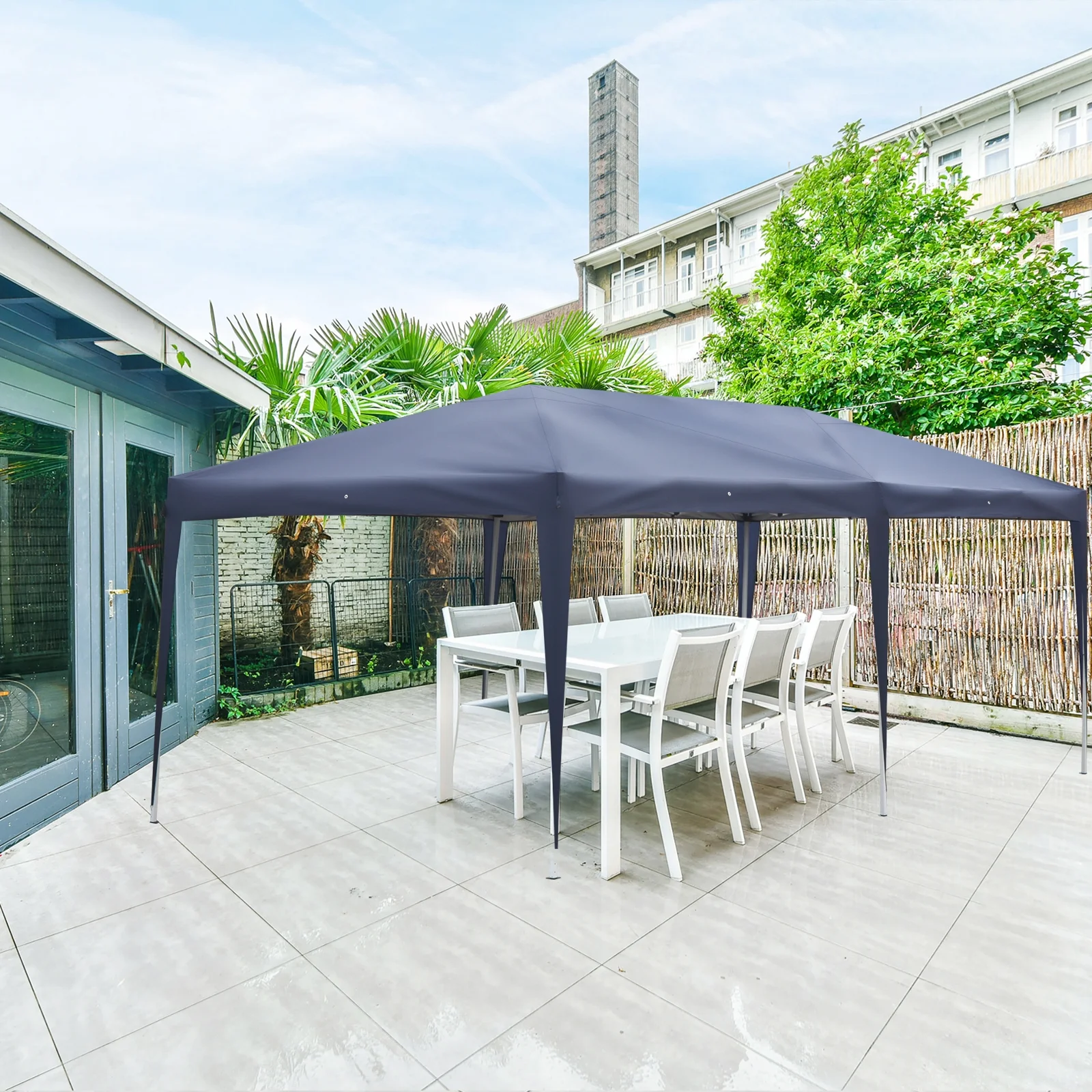 Zimtown 10'x20' Ez Pop up Backyard Canopy Heavy Duty Blue W/6 Sides