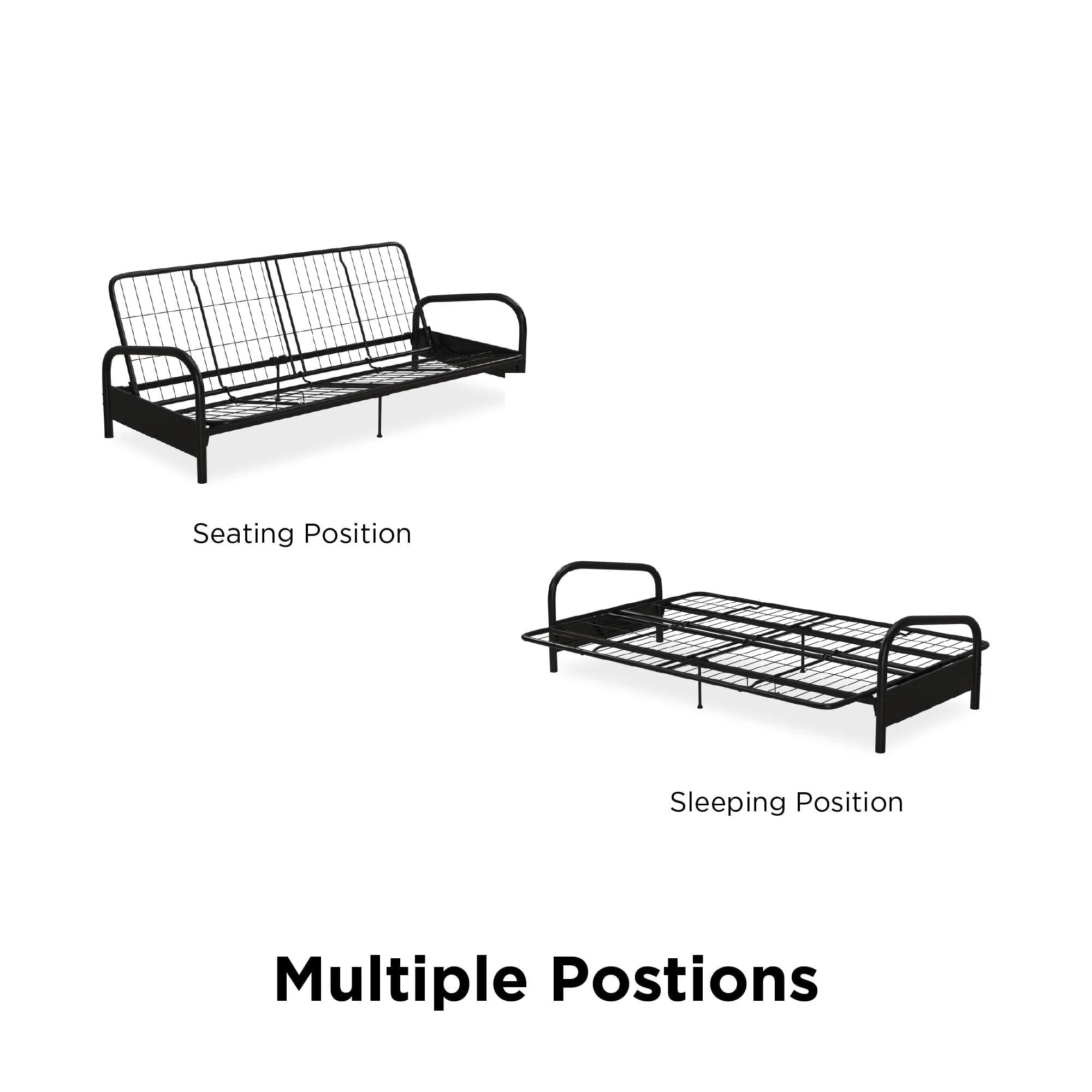 DHP Vermont Metal Futon Frame, Black