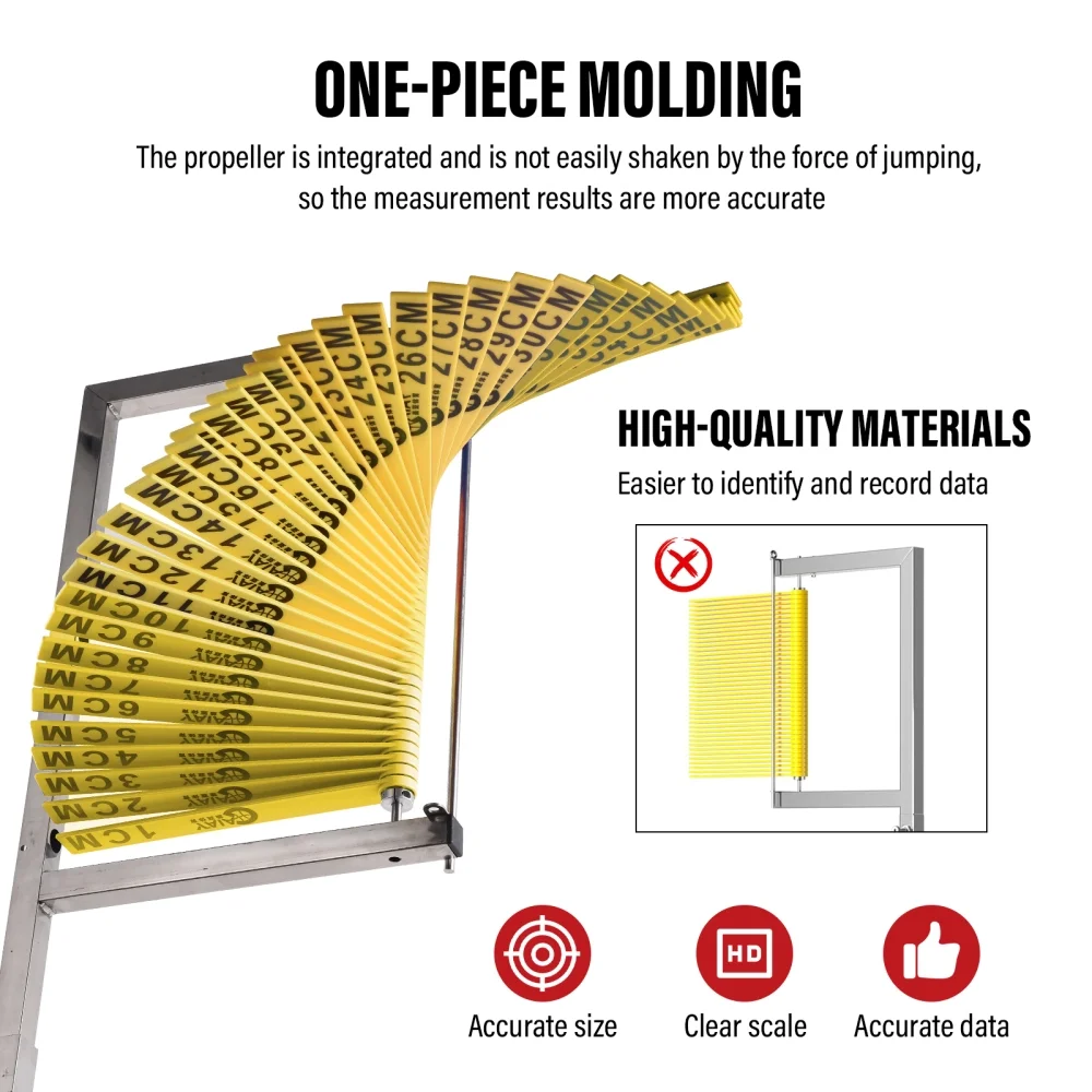 WAASOSCON High Jump Training Equipment 3.9-11.4ft Adjustable Height Vertical Jump Tester Outdoor Use