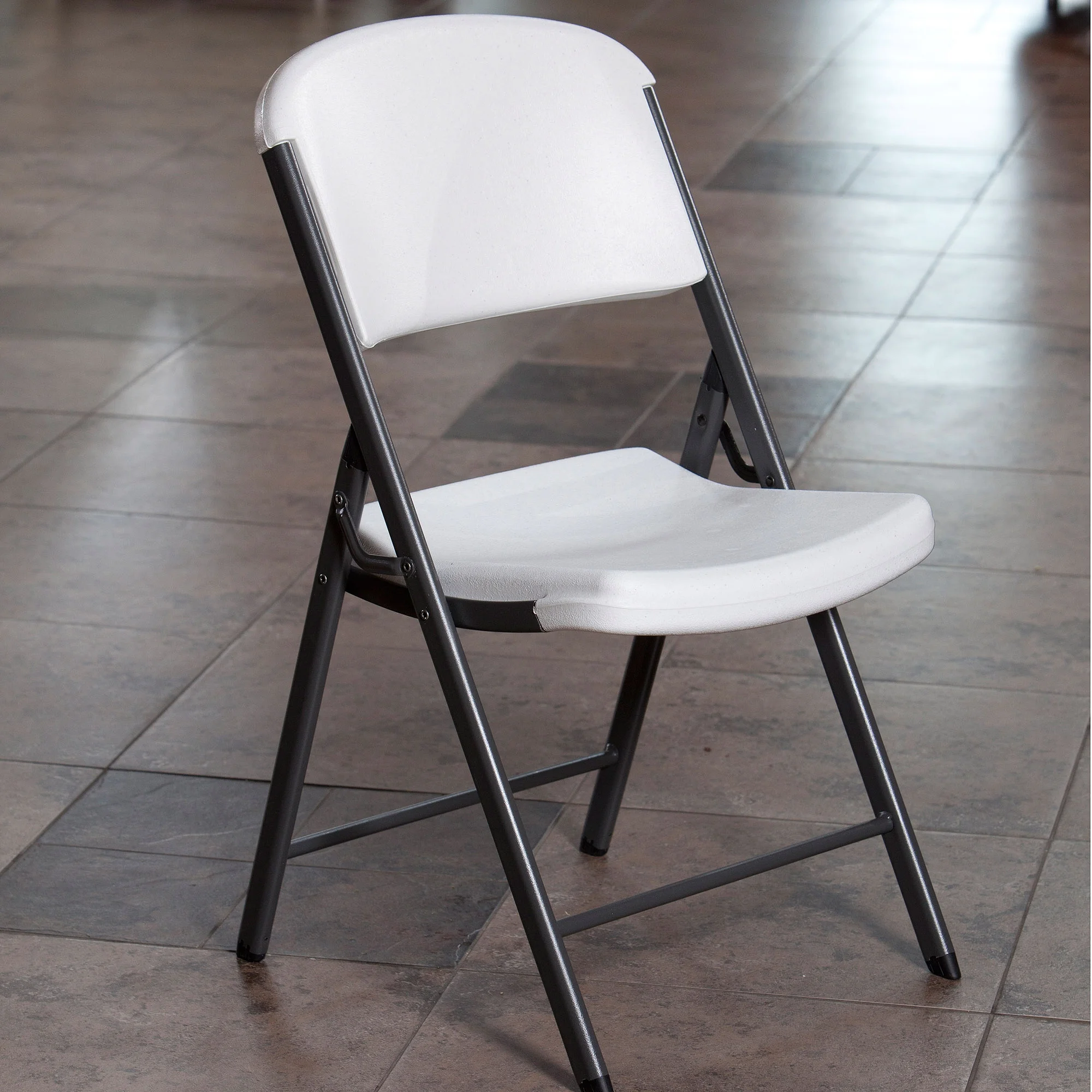 Lifetime Folding Chair, Indoor/Outdoor Commercial, White Granite, 4 Pack (42804)