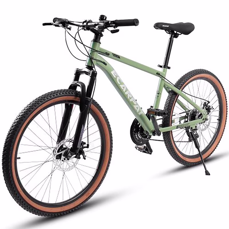 24 Inch Mountain Bike for Teenagers, High Carbon Steel Frame, Dual Full Suspension Mountain Bike, Mountain Tire, 21 Speed Mens Womens Outdoor Cycling, Birthday Gifts