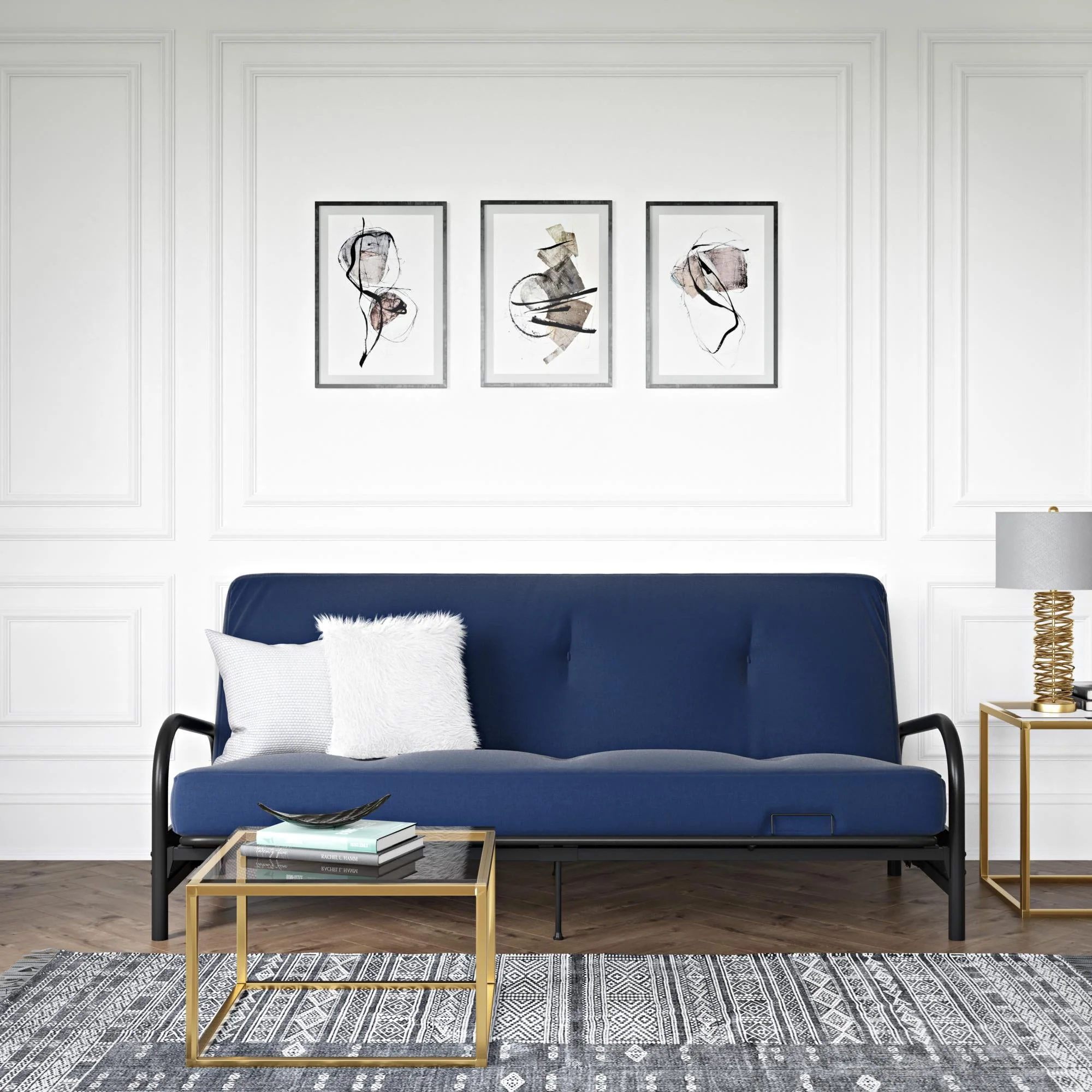 DHP Vermont Metal Futon Frame, Black