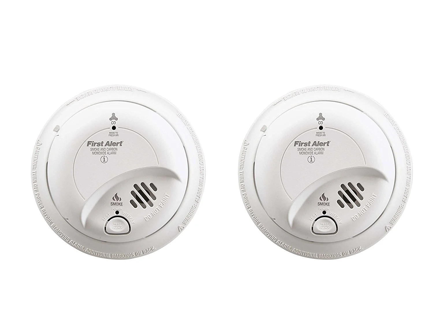 First Alert SC9120B Direct Wire Combination Smoke And Carbon Monoxide Detector, 120 Volt With 9 Volt Battery Back Up 2 Pack