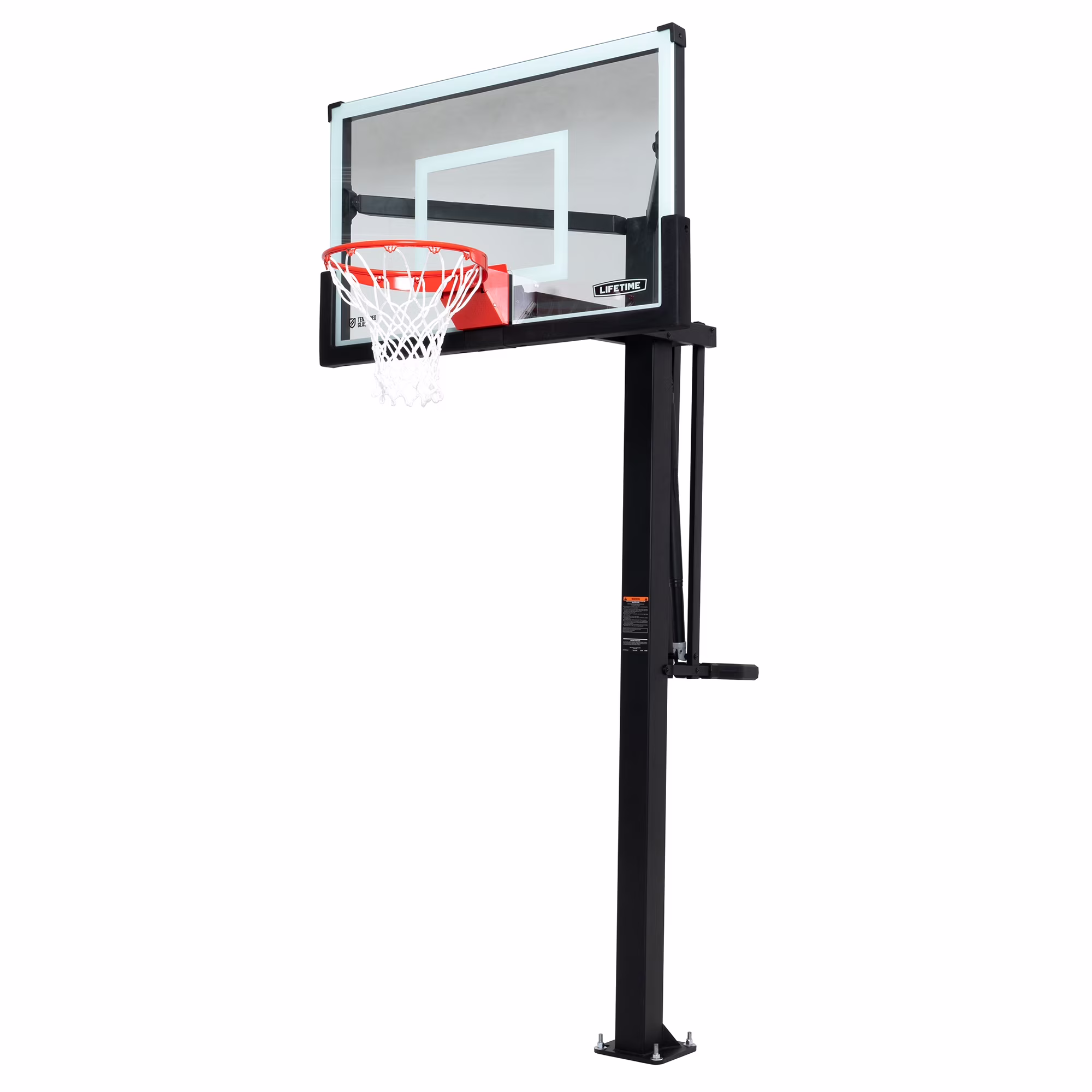 Lifetime 54-Inch Tempered Glass Bolt Down Basketball Hoop with Mammoth Lift Adjustment & Spring Flex Rim - Model 90965-Outdoor Play