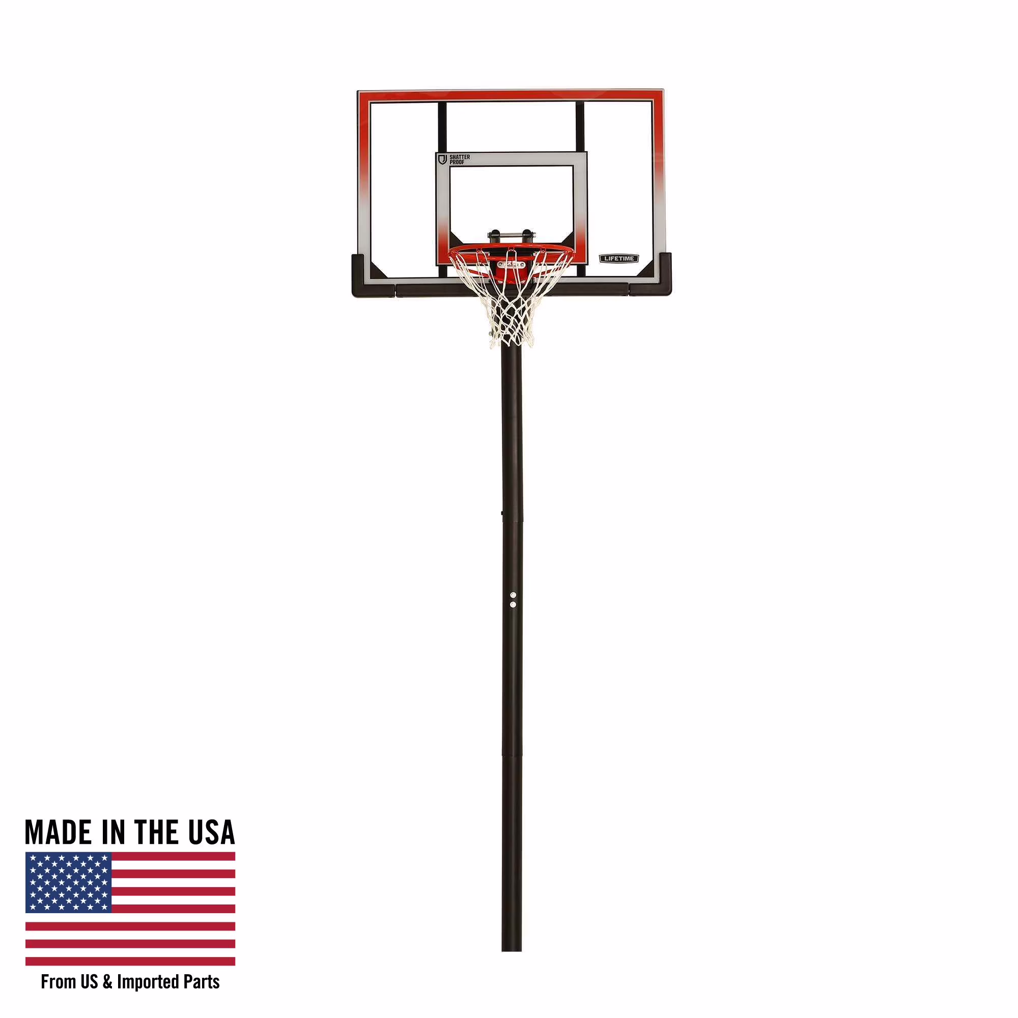 Lifetime 50-Inch Shatterproof Inground Basketball Hoop with Action Grip Adjustment & Slam-It Rim – Model 71799-Outdoor Play