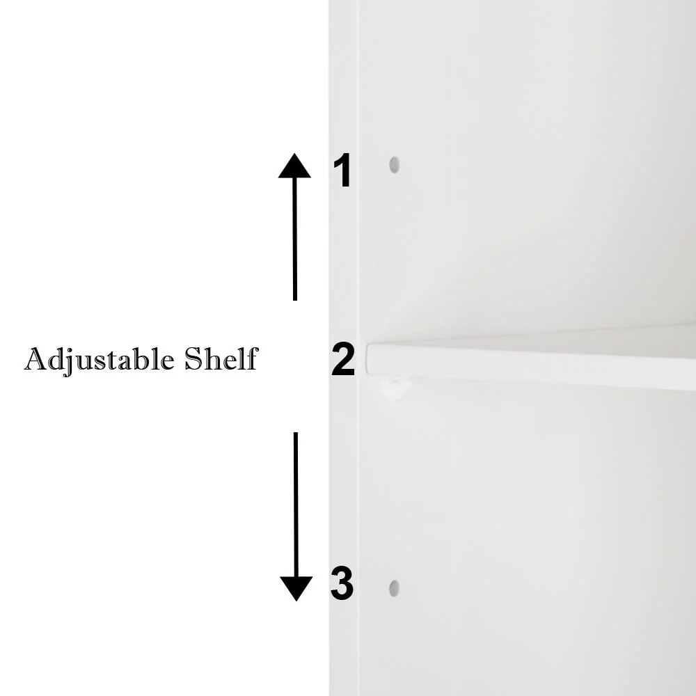 Zimtown Over the Toilet Bathroom Cabinet Storage Space saver with 2 Doors and Adjustable Shelf, 67 in, White