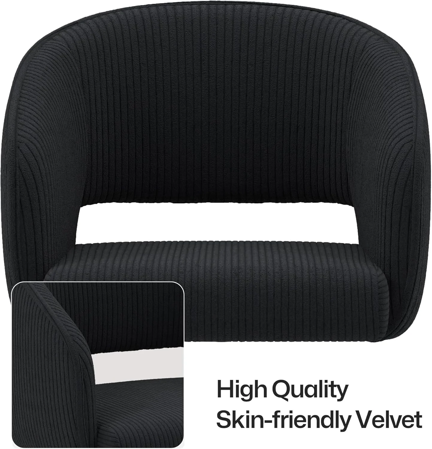 Home Office Swivel Desk Chair, Modern Velvet Vanity Chair, Height Adjustable Armchair with Gold Base, Ergonomic Office Chair for Task Study Computer Room, Beige