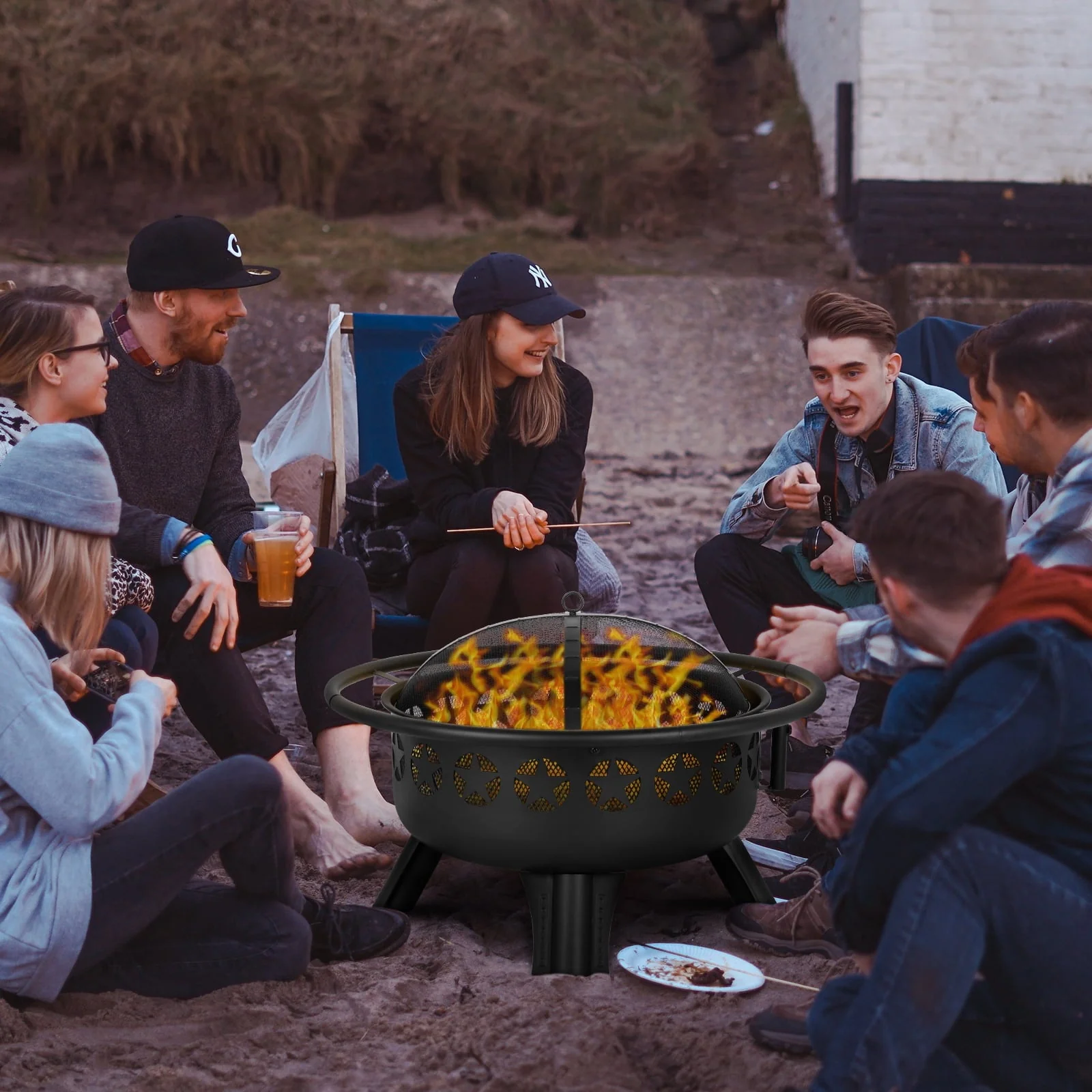 Hykolity 2 in 1 Fire Pit with Grill, Large 31