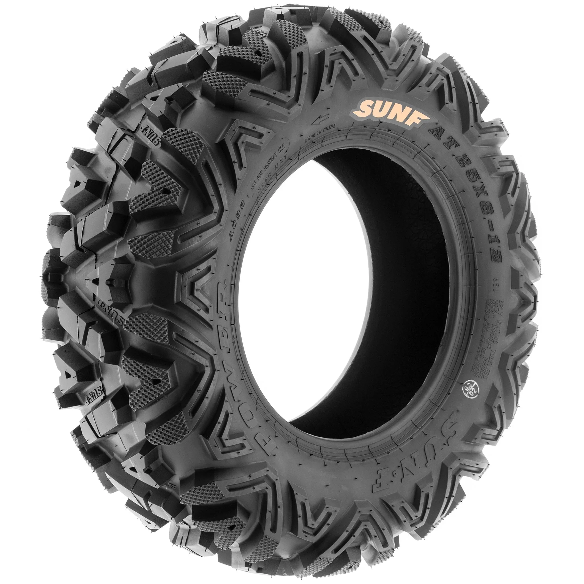 SunF All Terrain ATV UTV Tires 25x8-12 & 25x11-12 6 PR A033 (Complete Full Set of 4)