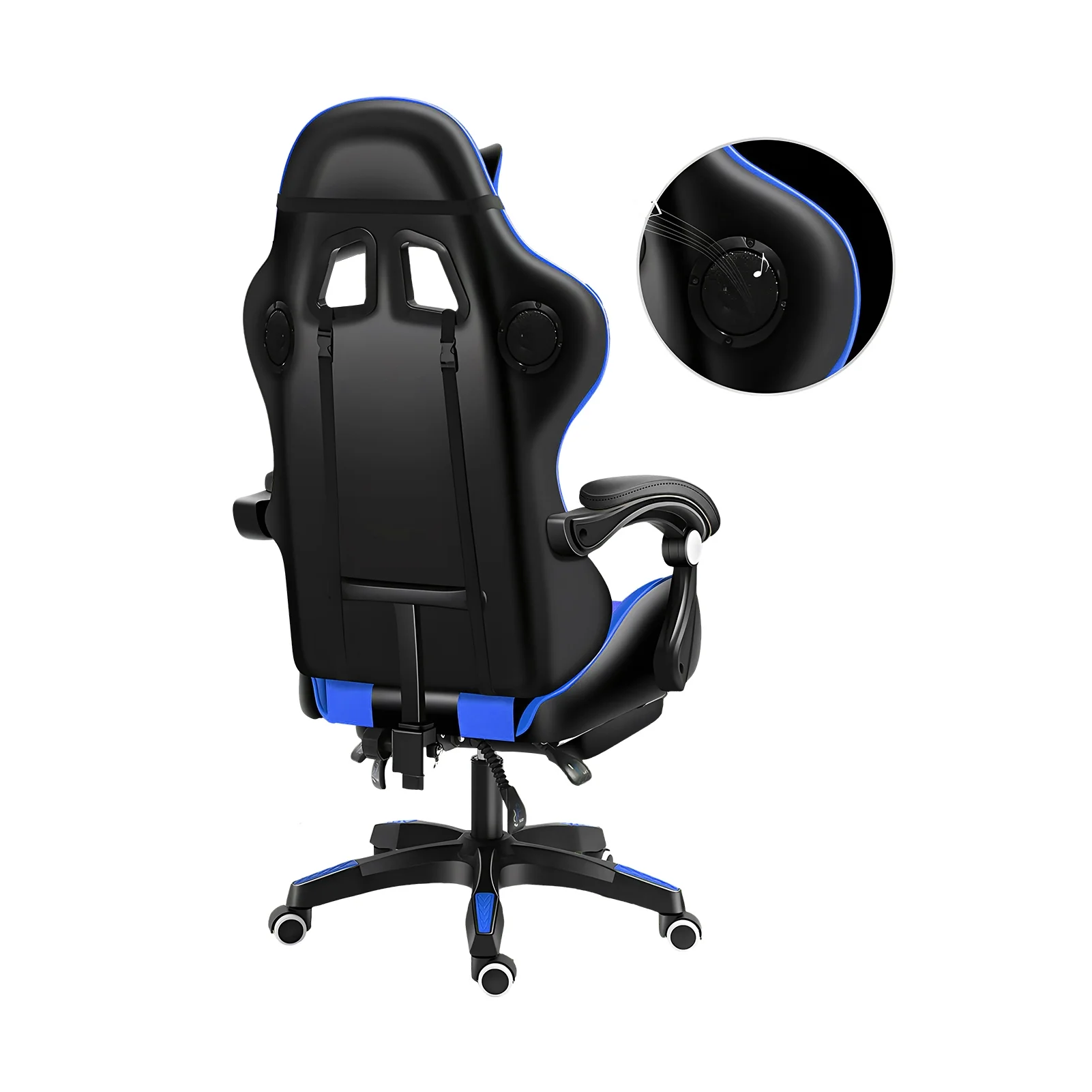 Gaming Chair with Bluetooth-compatible Speakers and RGB LED Lights, Ergonomic Massage Computer Chair with Height Adjustable, Video Game Chair High Back with Lumbar Support