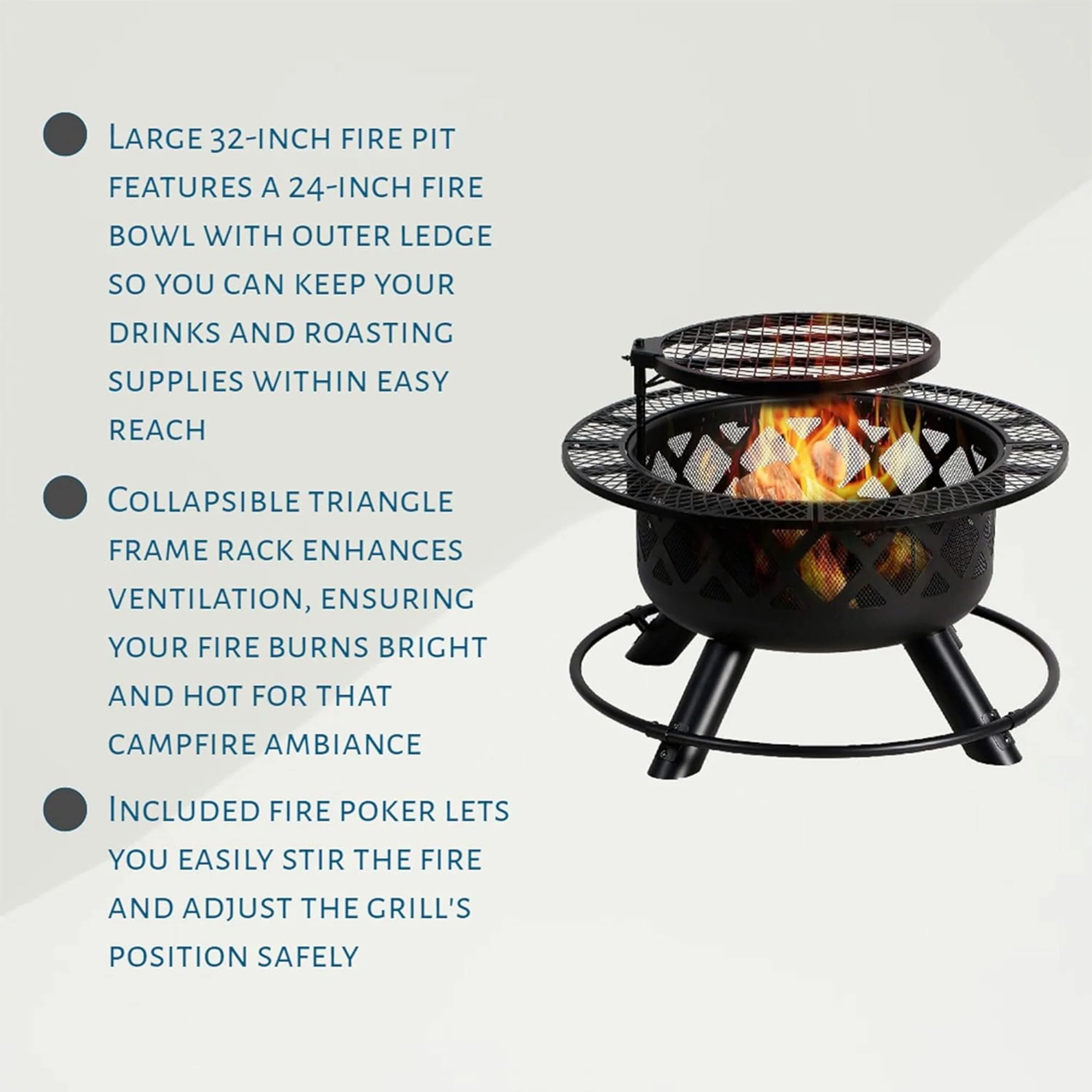 Four Seasons Courtyard Wood Burning Fire Pit Backyard Patio Fireplace