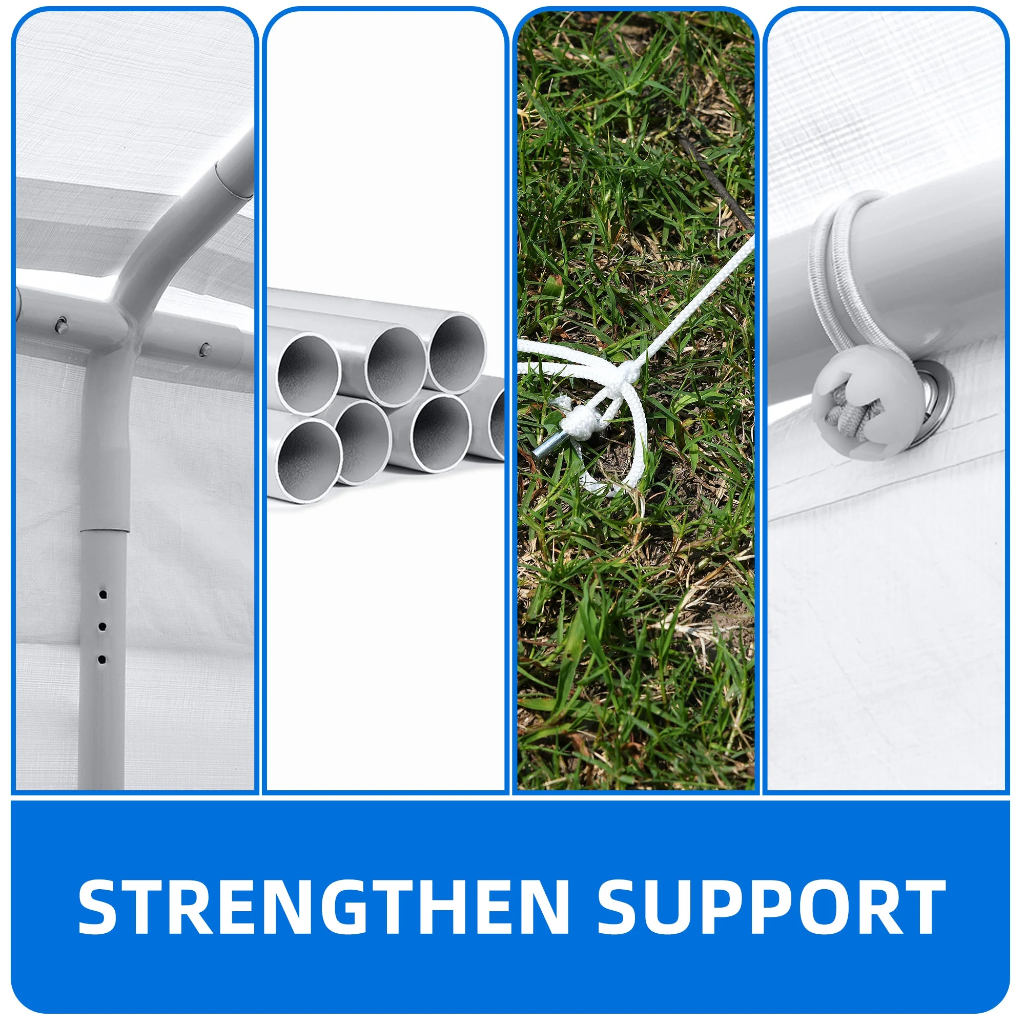 Dextrus 20' x 40' Heavy Duty Gazebo with Reinforced Triangular Column Outdoor Party Tent Canopy Event Shelters Upgraded Galvanized Carport with Removable Sidewall Windows for Commercial, Part