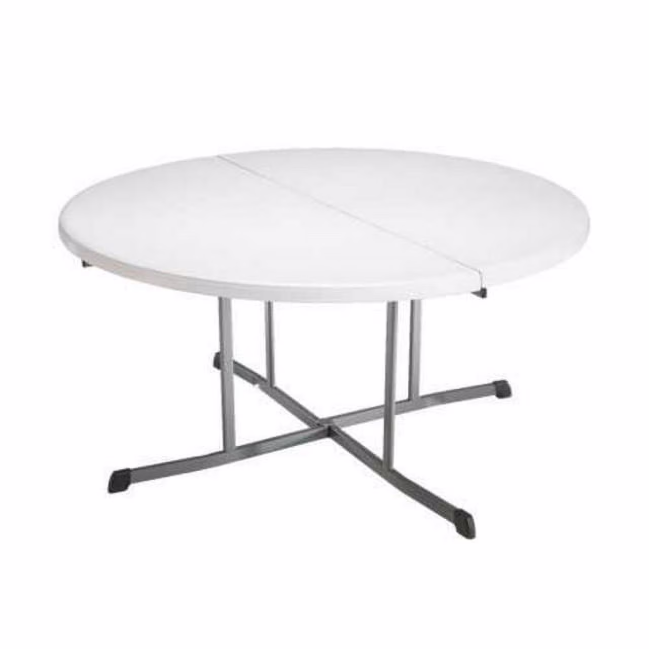 Lifetime Commercial Fold-in-Half 60 in Indoor/Outdoor Folding Round Table White Granite 1 Piece 1 Count